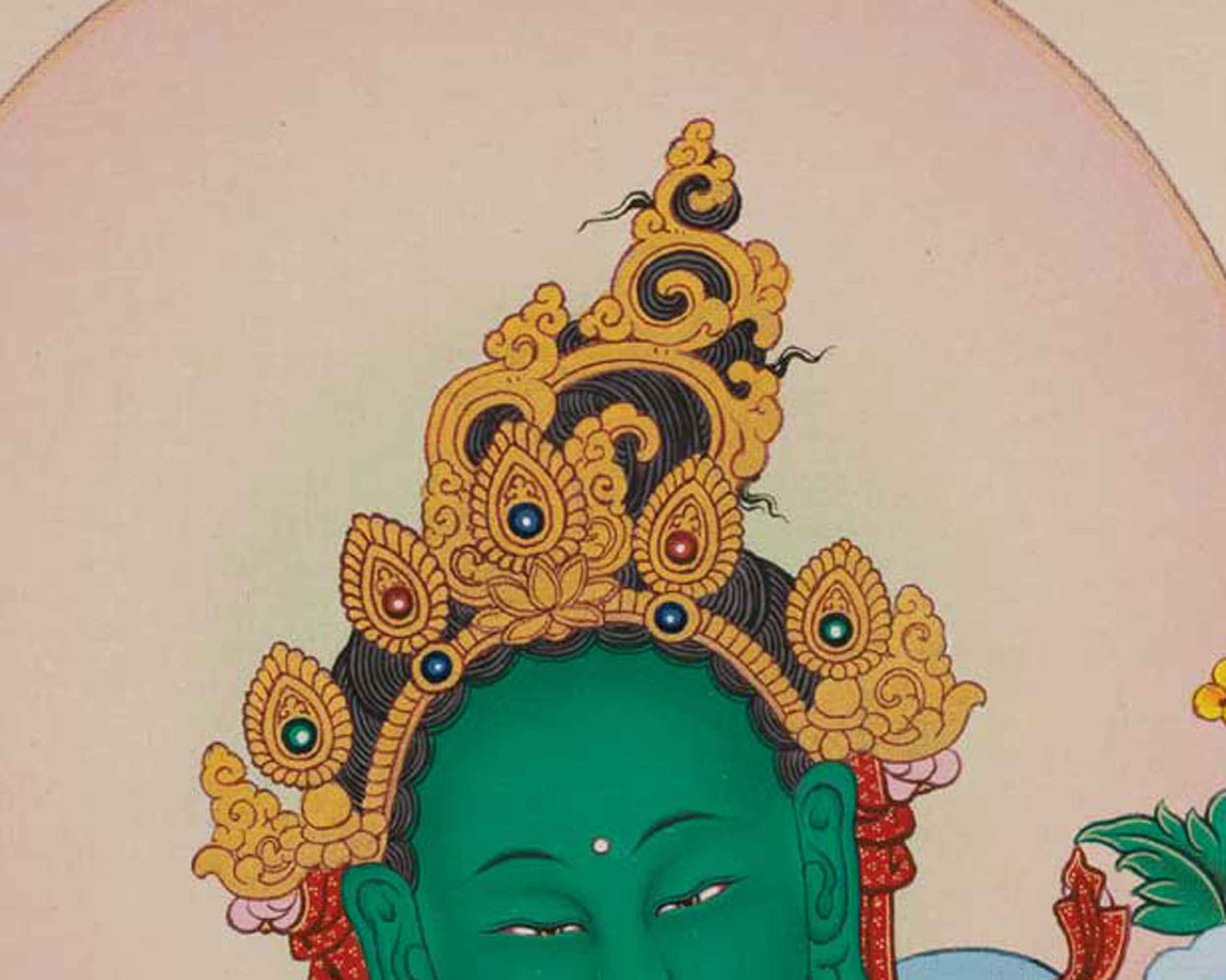 High-Quality Giclee Print Of Tara Mother For Prayer | Significance of Green Tara