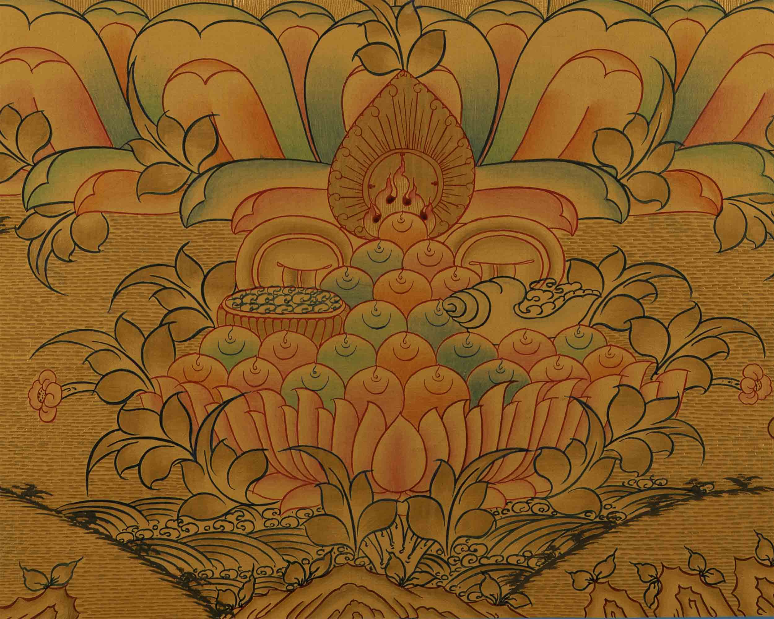 Gold Style Manjushree Thangka | Home Wall Hanging Thanka