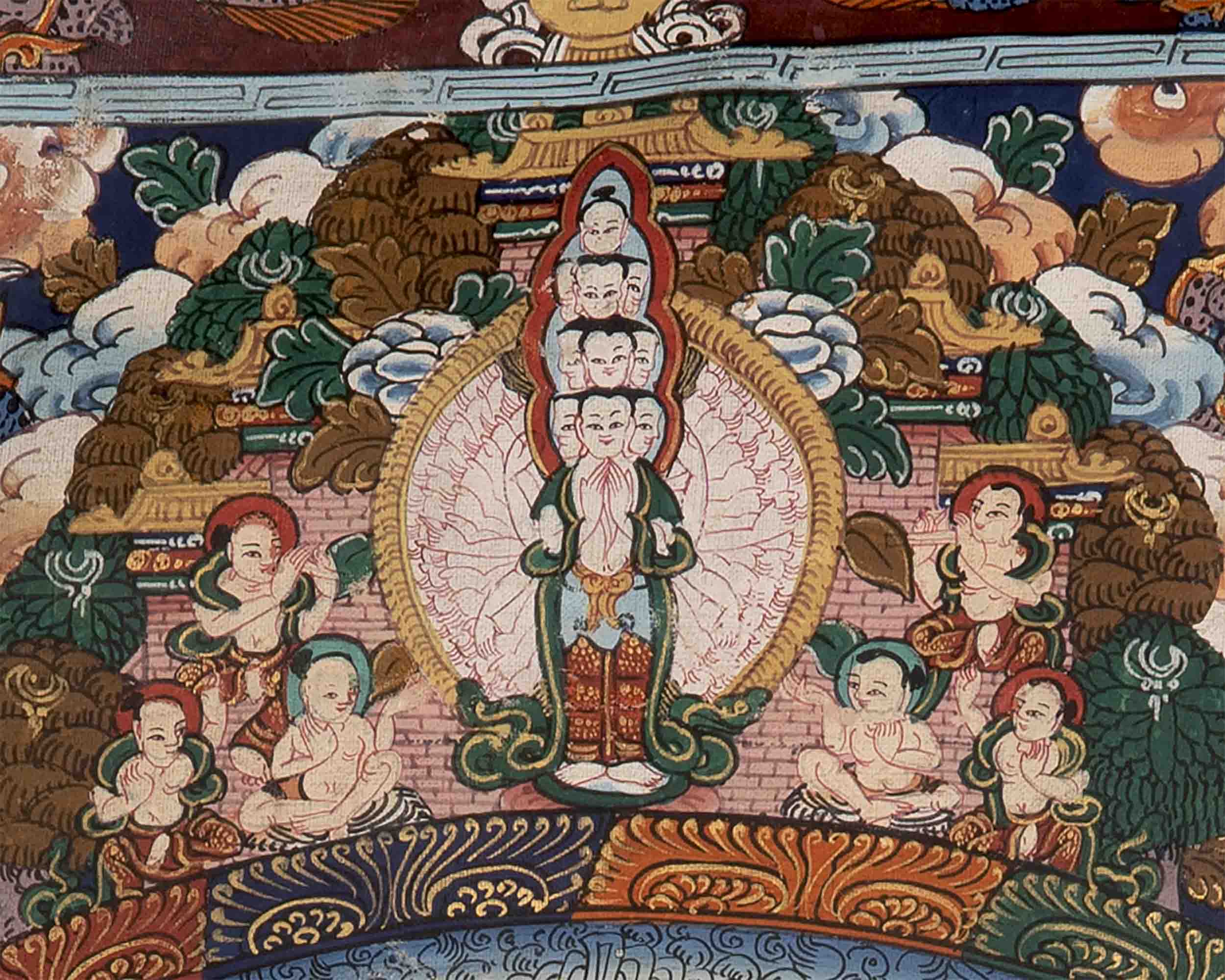 Buddha Mandala Thangka With Brocade | Wall Hanging Painting