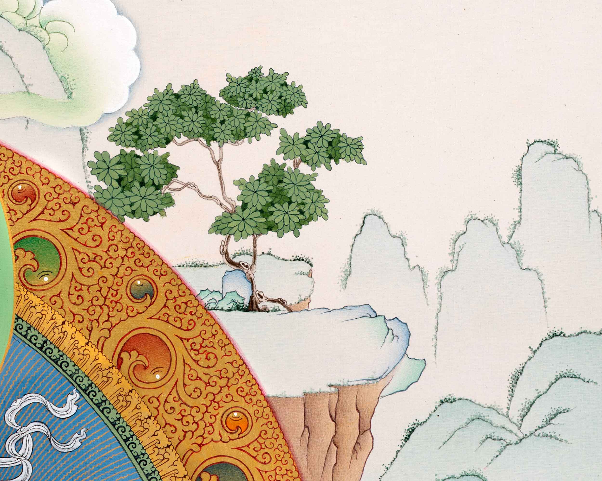 Guru Rinpoche Print Thangka | Tibetan Canvas Print