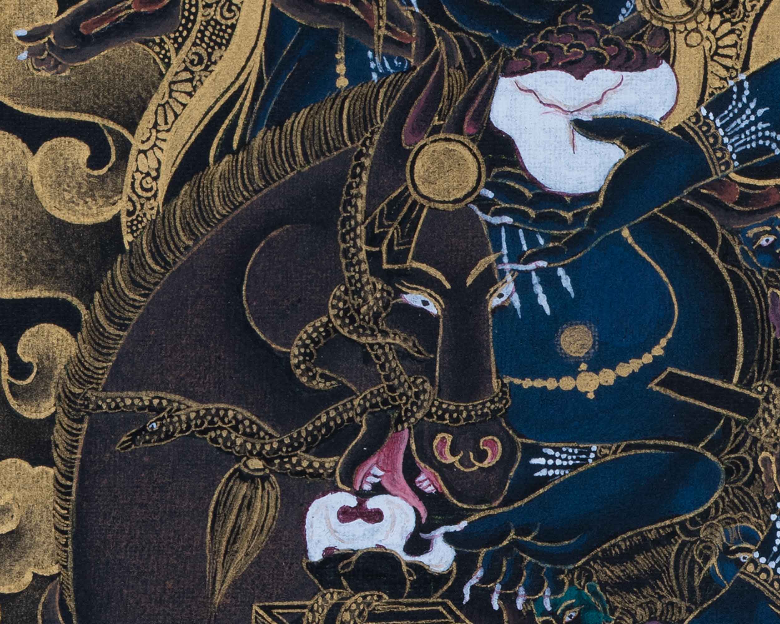 Traditional Art Of Buddhist Dakini Palden Lhamo Empowerment | Tibetan Glorious Goddess Mahakali Thangka