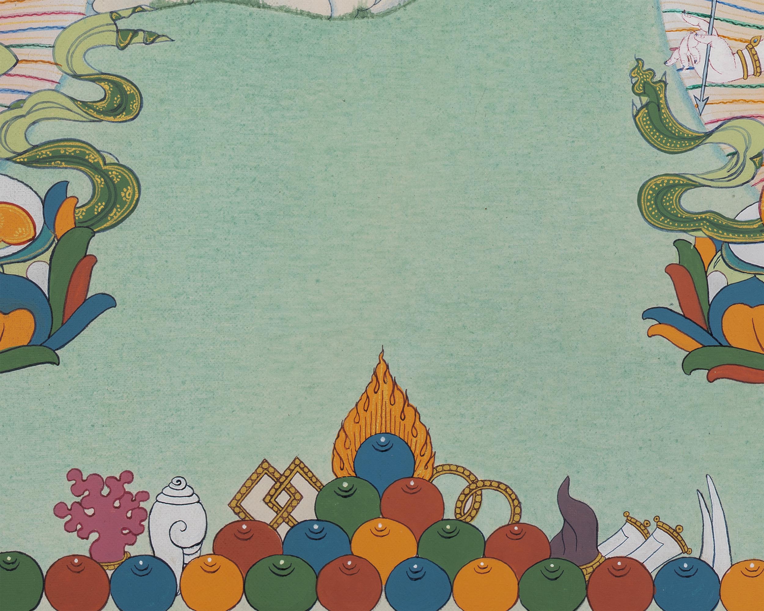 White Tara With Amitayus and Namgyalma Thangka | Tibetan Thangka Painting | Vajrayana Art
