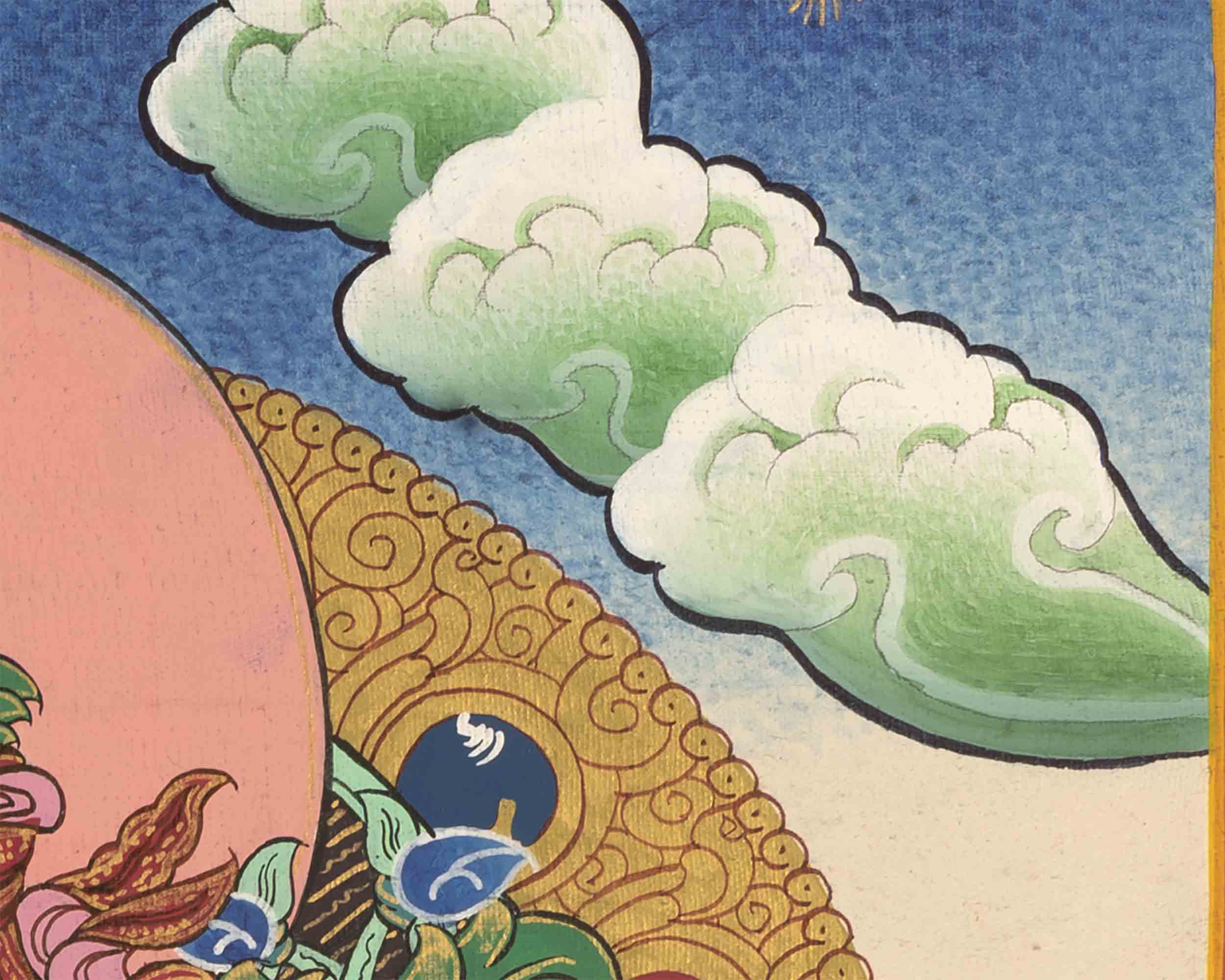 Green Tara Thangka | Religious Buddhist Art | Wall Hanging Painting