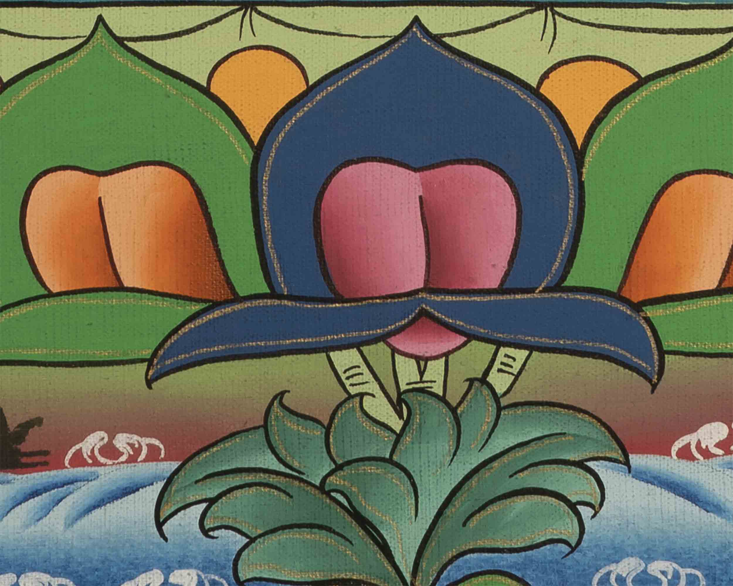 Medicine Buddha Thangka | Buddhist Ritual Wall Hanging Thangka