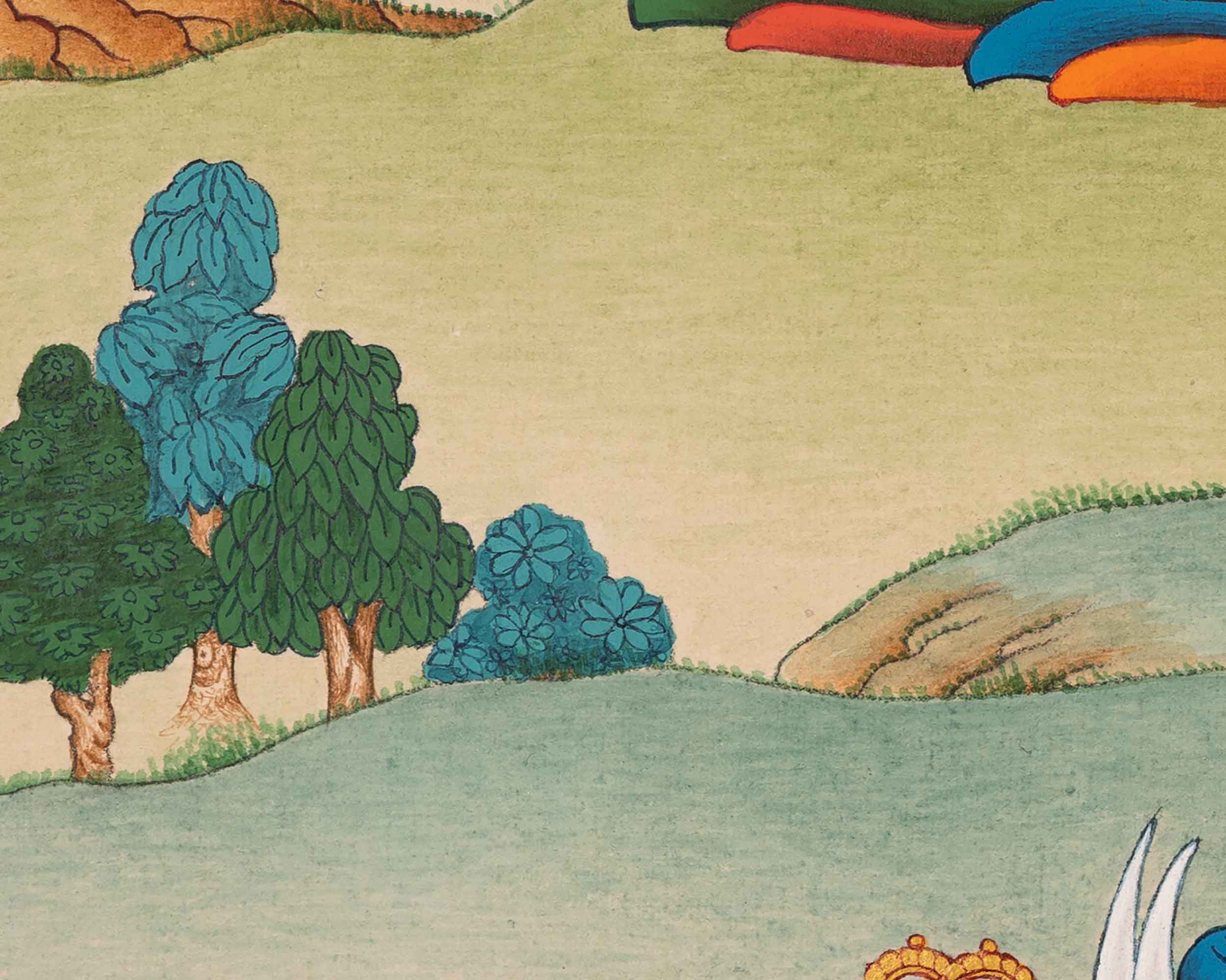 4 Armed Avalokiteshvara Thangka | High-Quality Tibetan Art