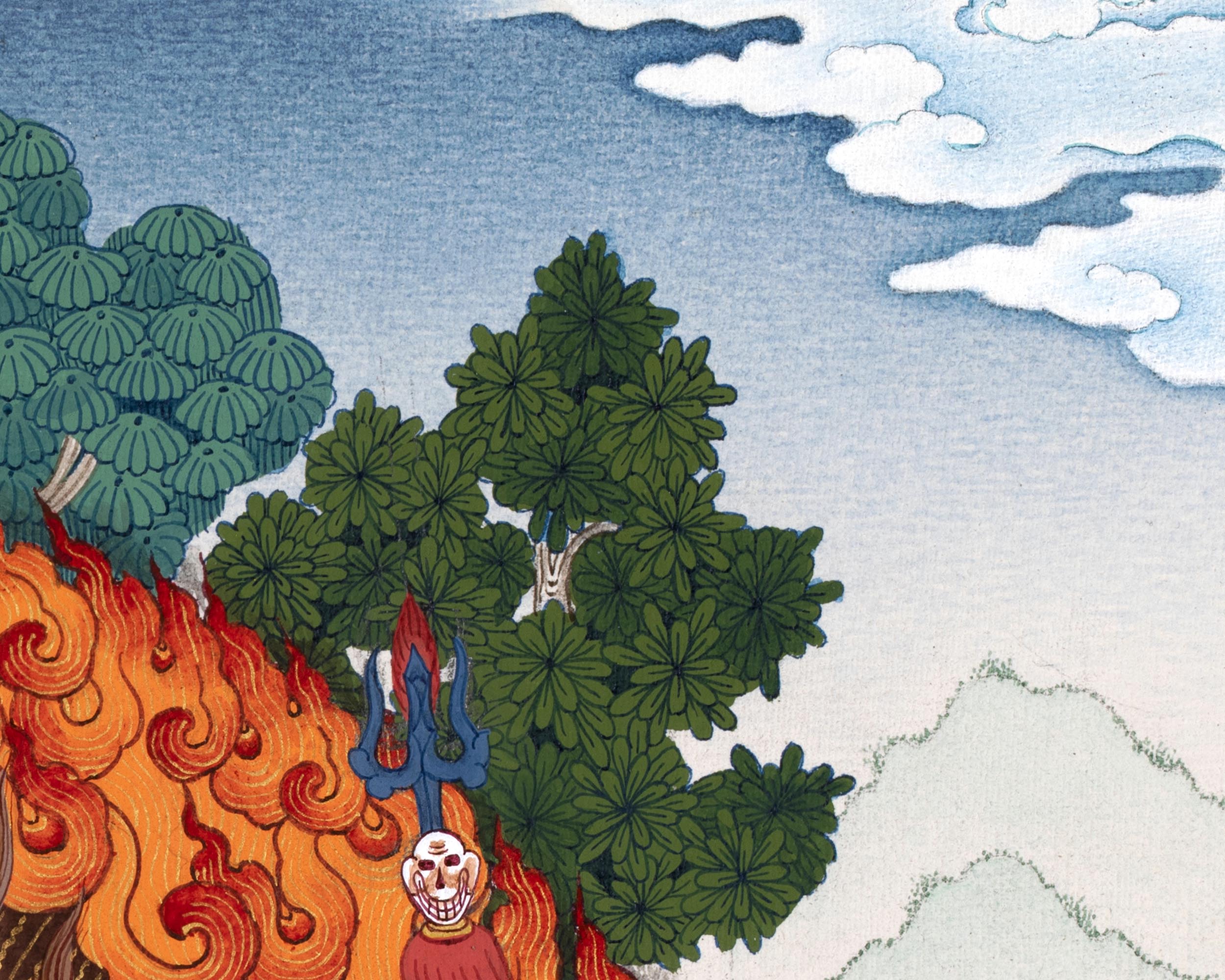 6 Armed Mahakala | Traditional Tibetan Thangka