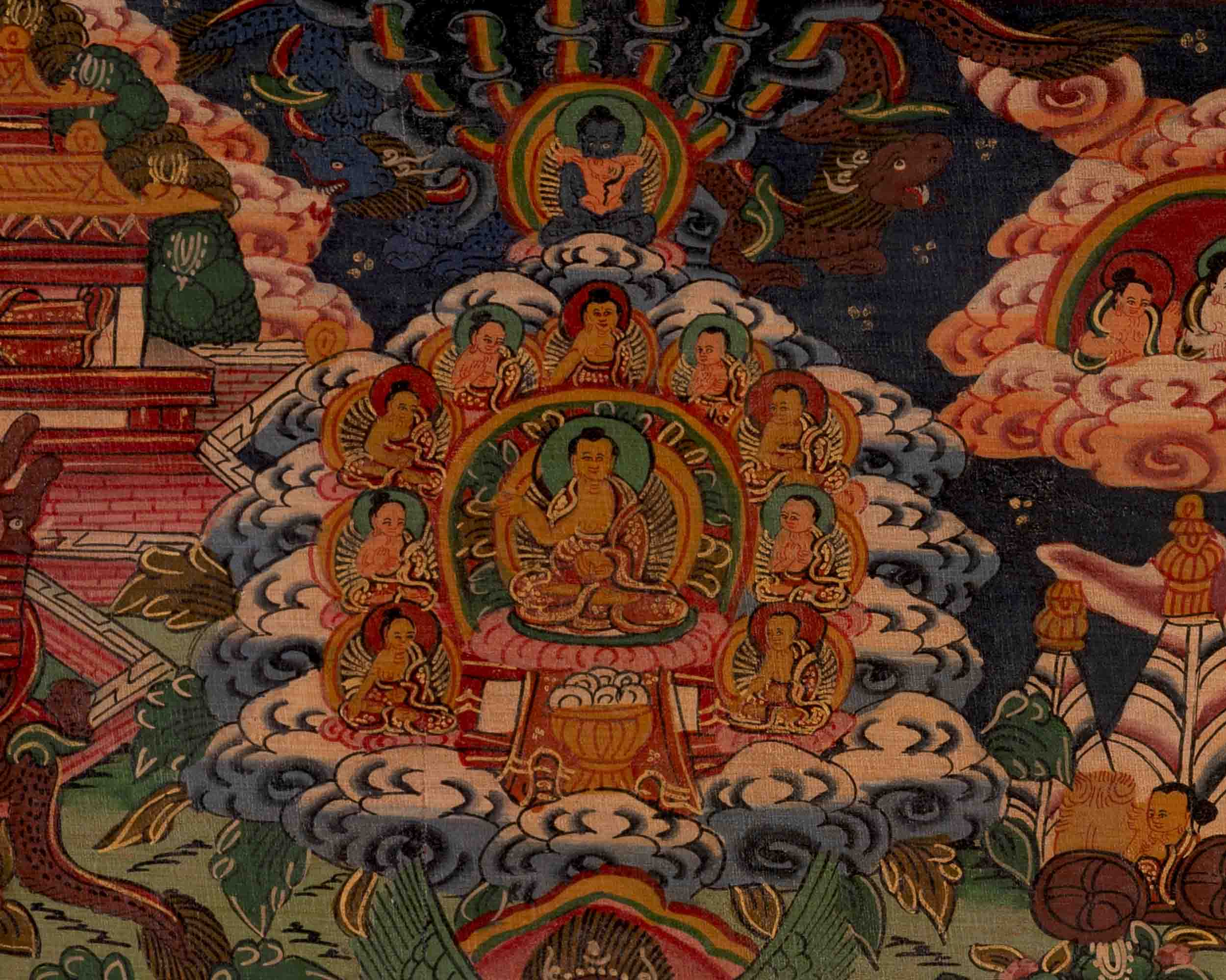 Life Story Of Buddha | Oil Varnished Thangka | Wall Decors