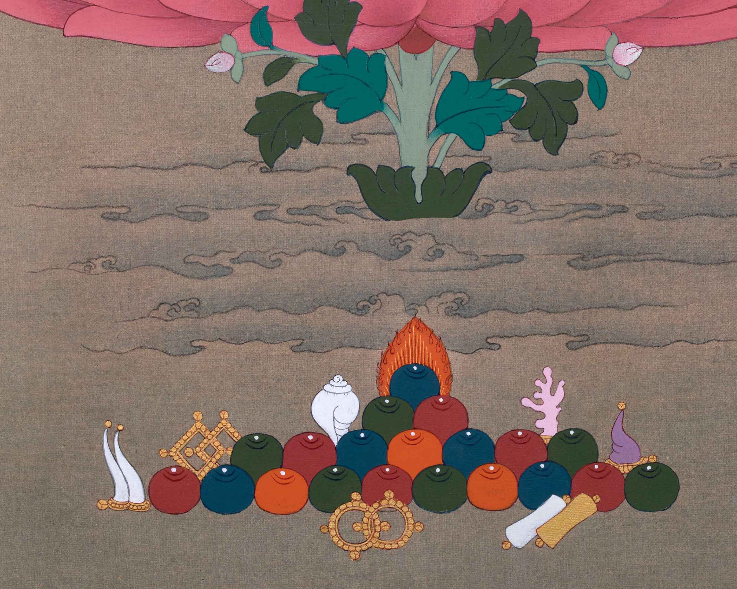 Deity Of Wisdom, Manjushri Buddhism Hand-Painted Thangka | Traditional Sacred Art for Daily Practice