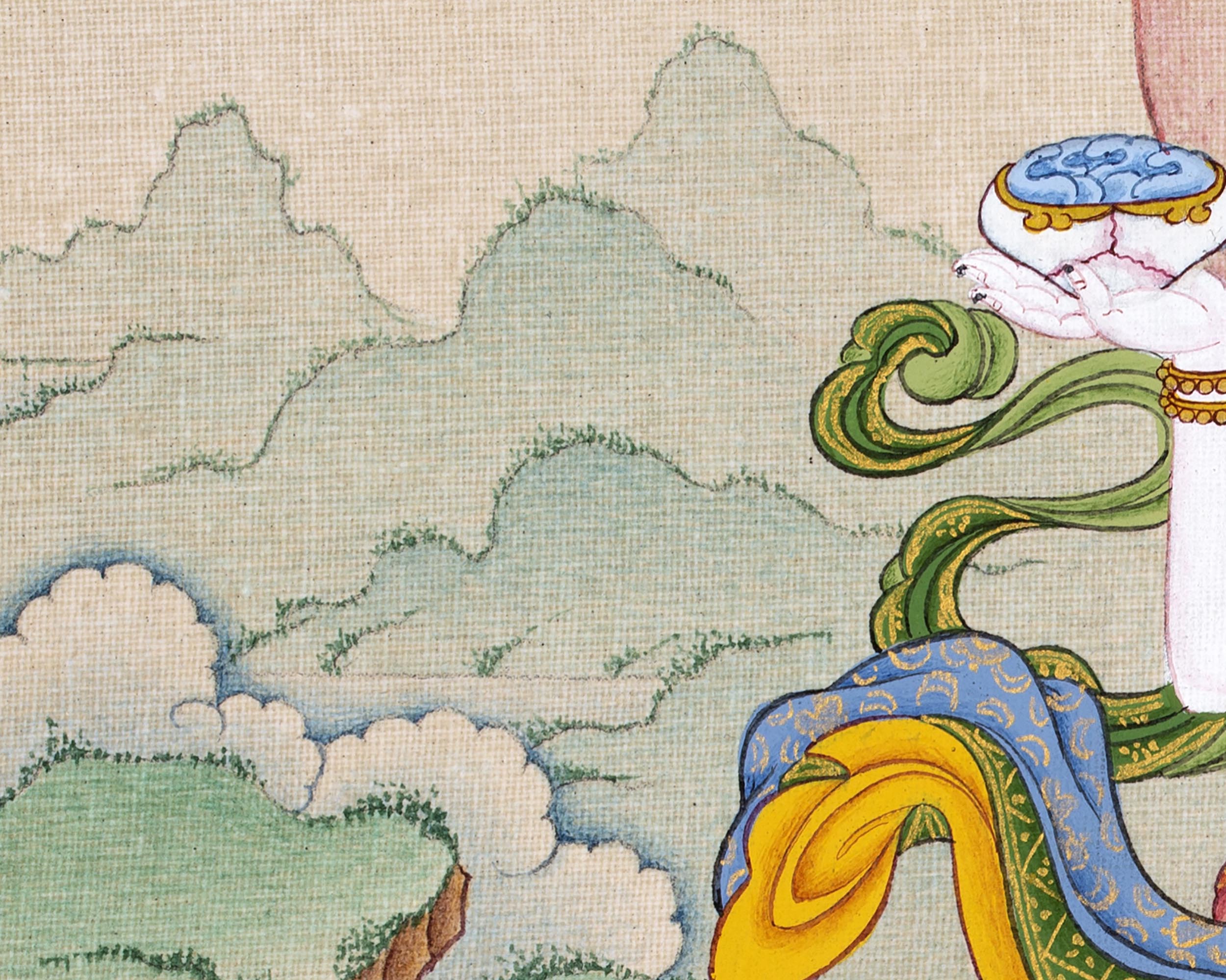 Guru Rinpoche Consort Thangka | Dakini Mandarava | Himalayan Painting