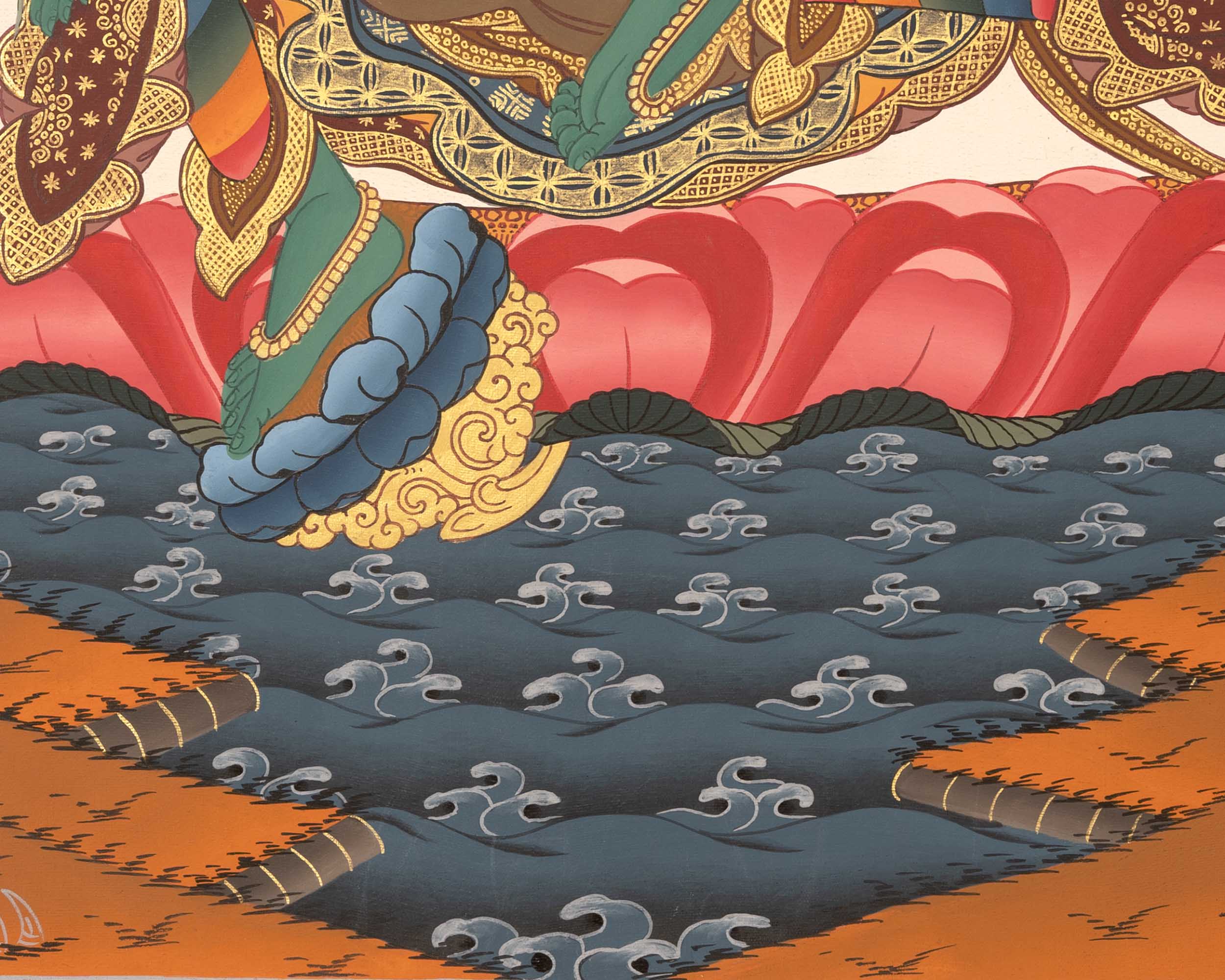 Quality Green Tara Thangka | Handpainted Buddhist Art | Wall Decors