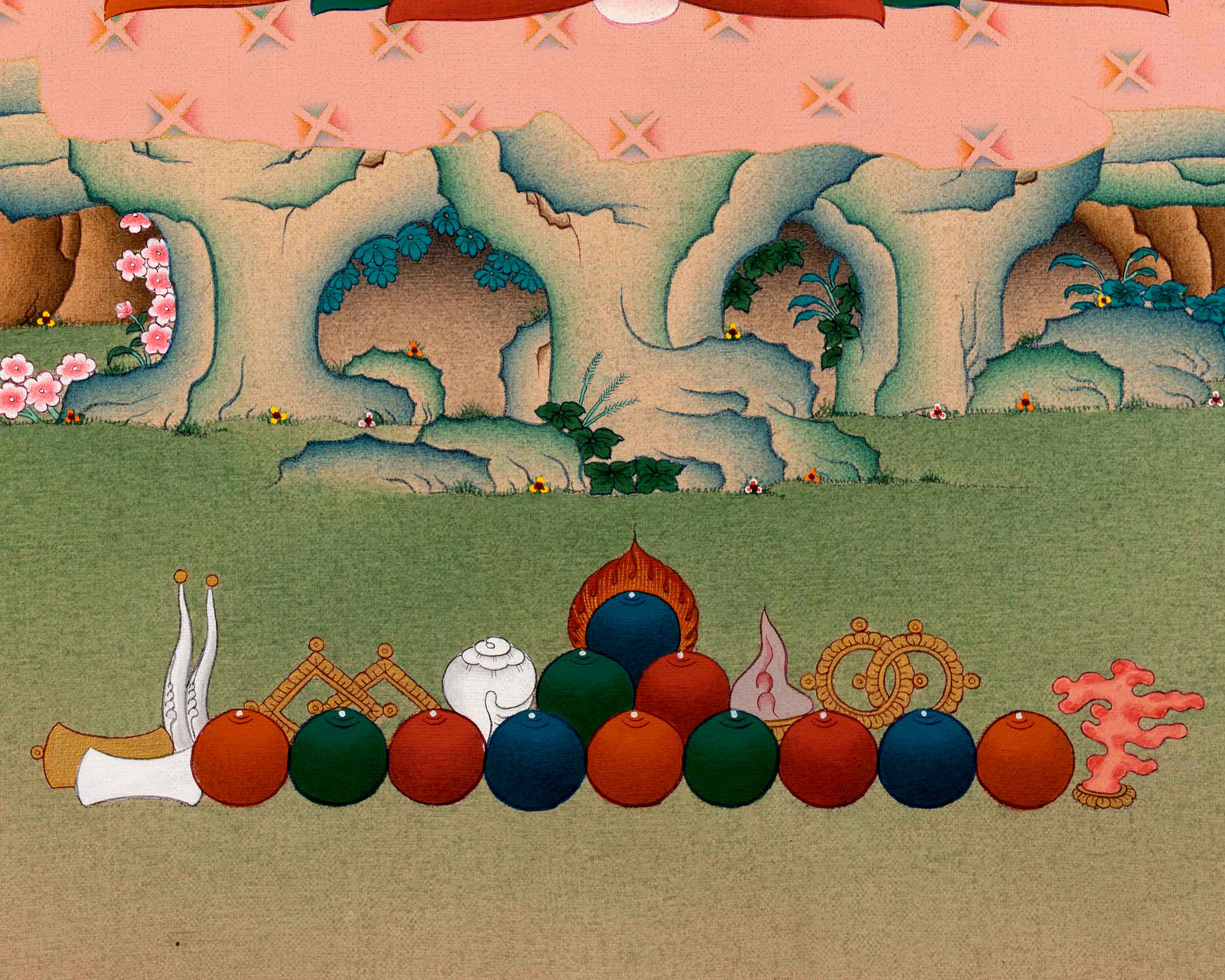 Four Armed Chenrezig Thangka | Traditional Bodhisattva Art