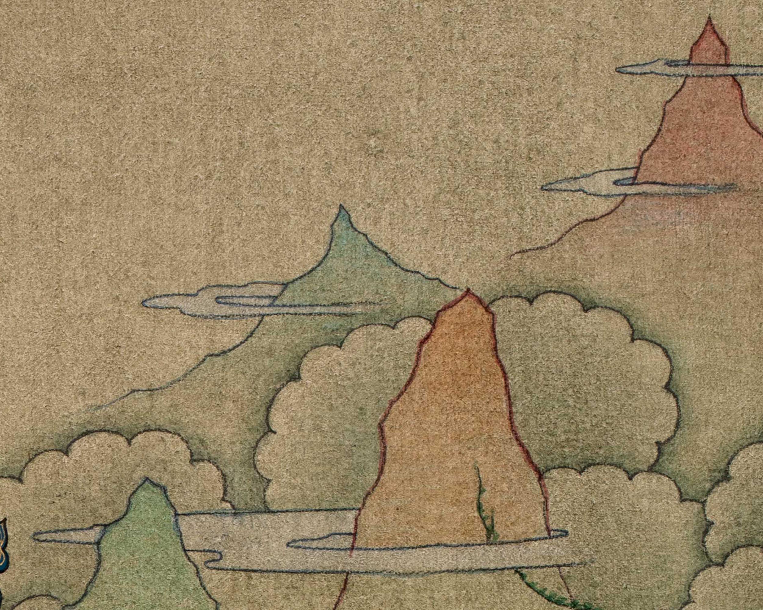 Chenrezig With Manjushri And Vajrapani | Bodhisattva Thangka