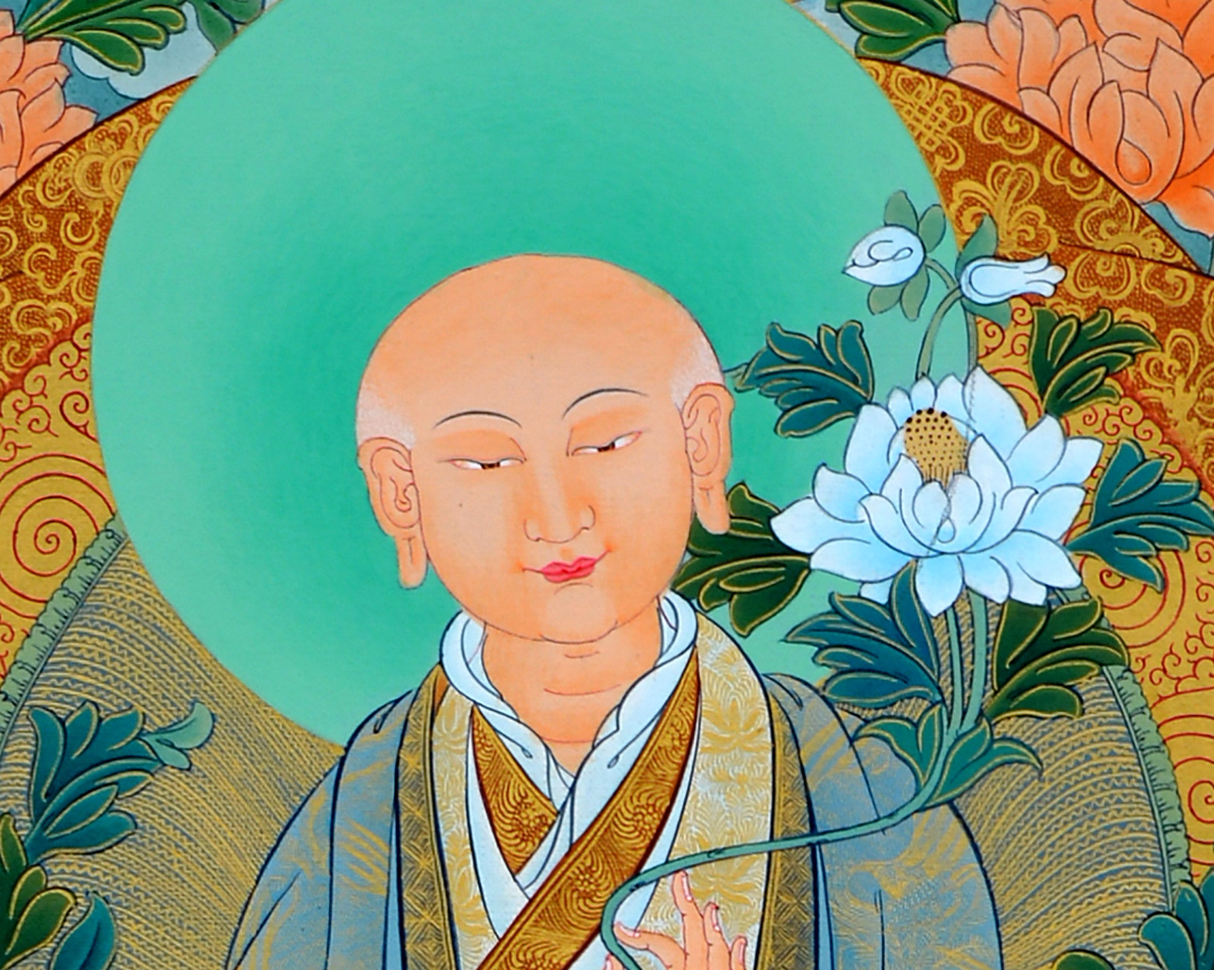 Buddhist Sakya Master Thangka | Sachen Kunga Nyingpo Tibetan Hand Painting Art