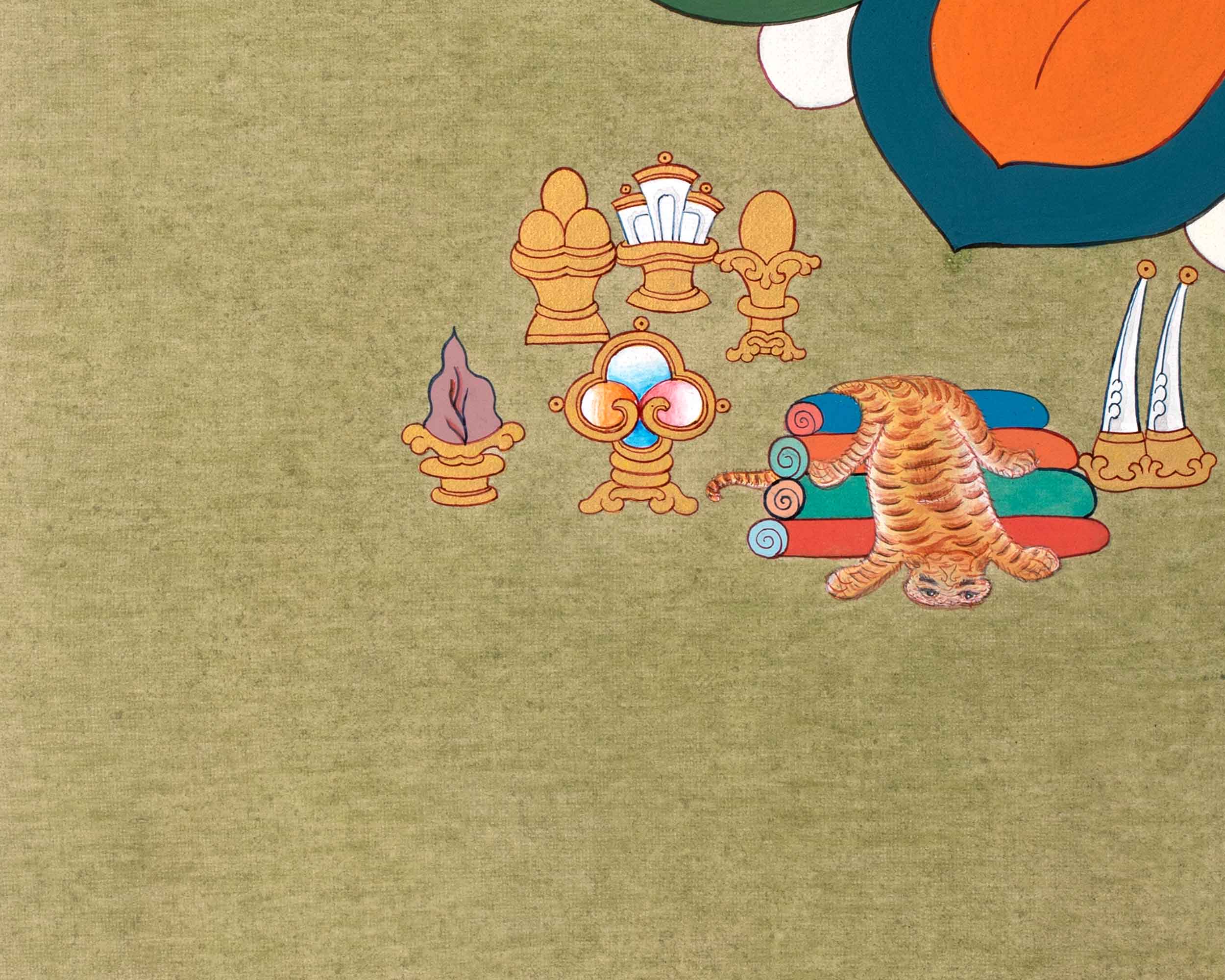 Dzambhala Tibetan Thangka | Traditionally Hand Painted Art