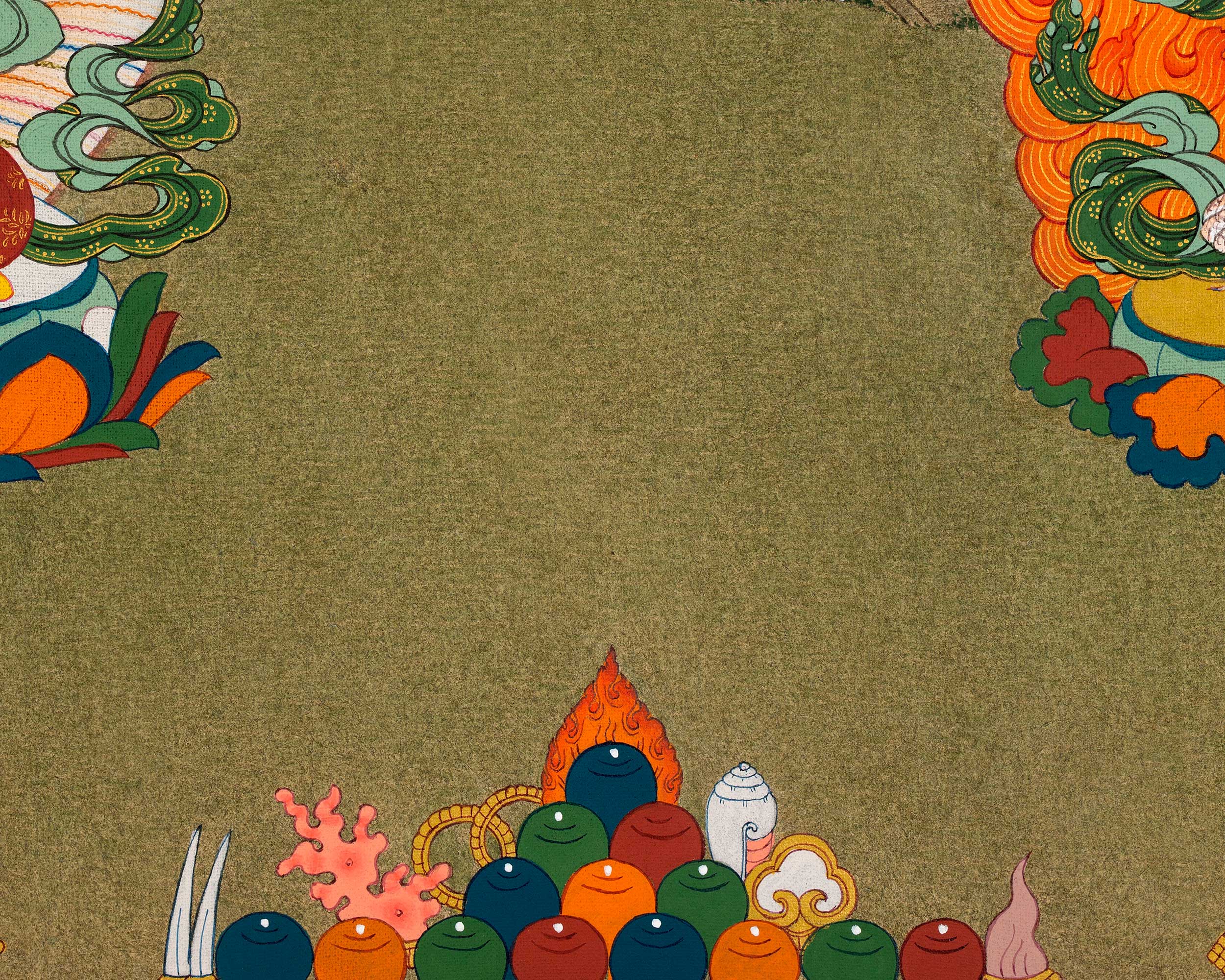 Manjushree Thangka | Manjushri With Others | Tibetan Thangka Painting