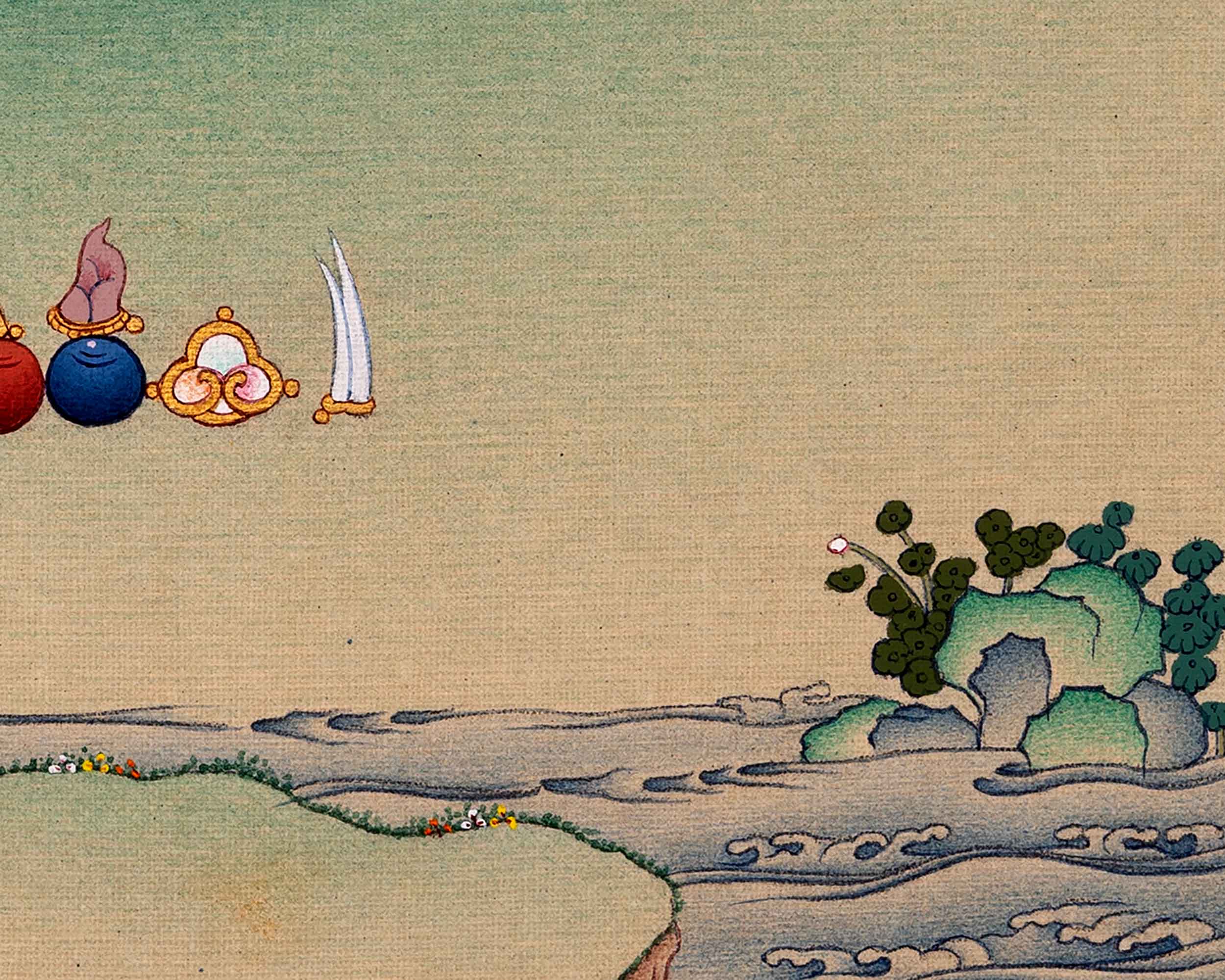 Tibetan White Tara Thangka | Traditional Tibetan Buddhist Art