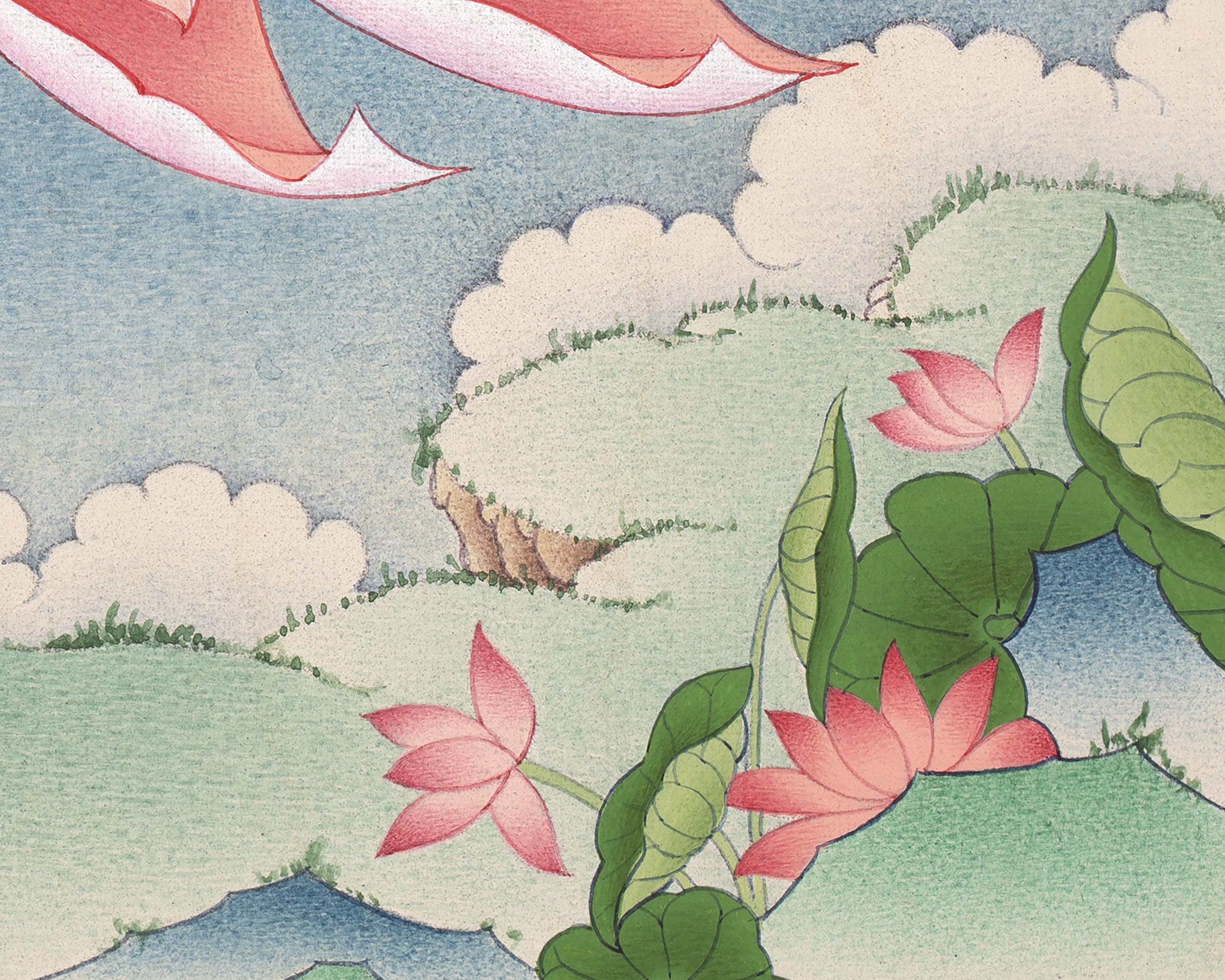 High Quality Digital White Tara Thangka Print | The Serene Goddess of Healing