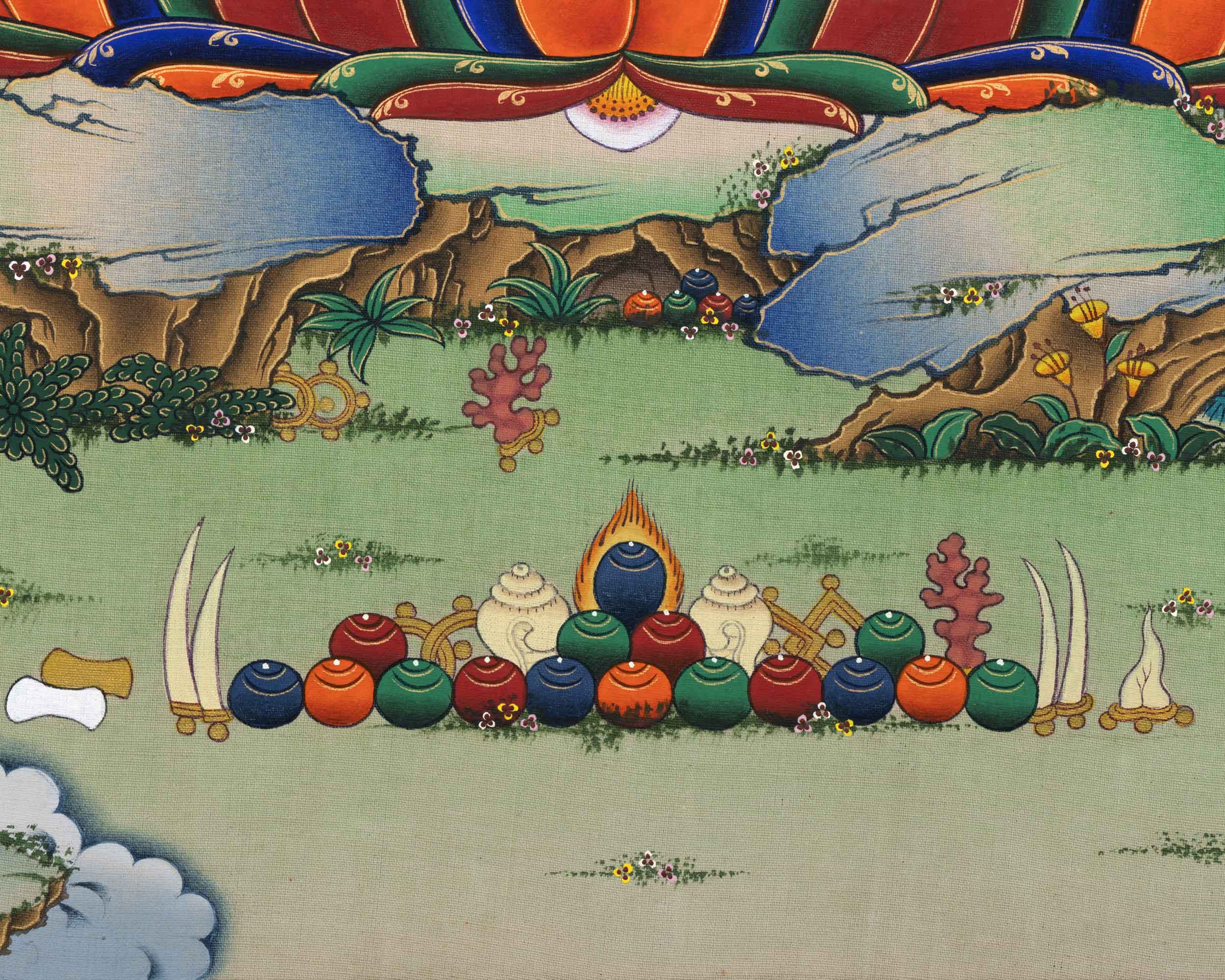 Buddhist Deity Amitayus Long Life Practice Print | High Quality Giclee Print | Spiritual Room Decoration