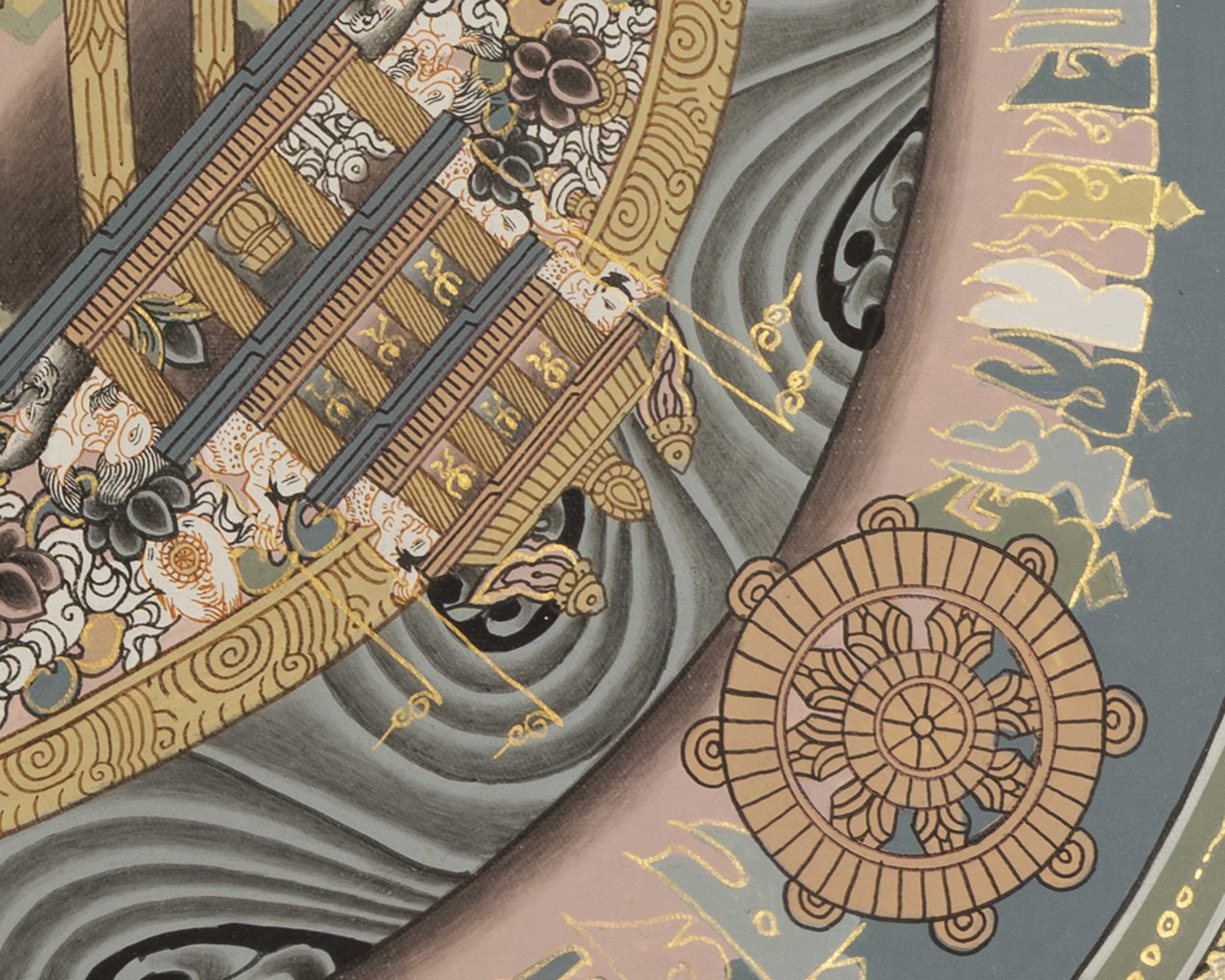 Kalachakra Palace Mandala | Handpainted 3D Art | Wall Hanging Decoration