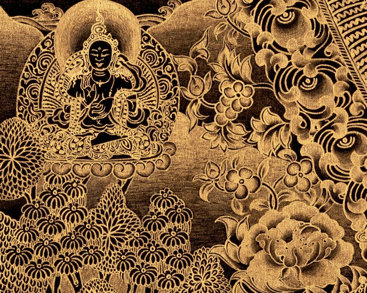 Black Gold 1000Armed Avalokiteshvara | Wall Hanging Thangka