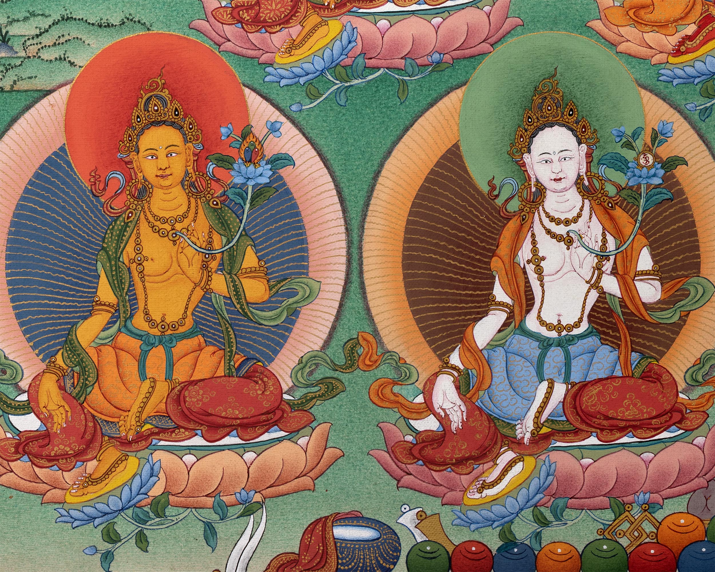 21 Tara Print | Twenty-One Tara Thangka Print of the Chandragomin Tradition