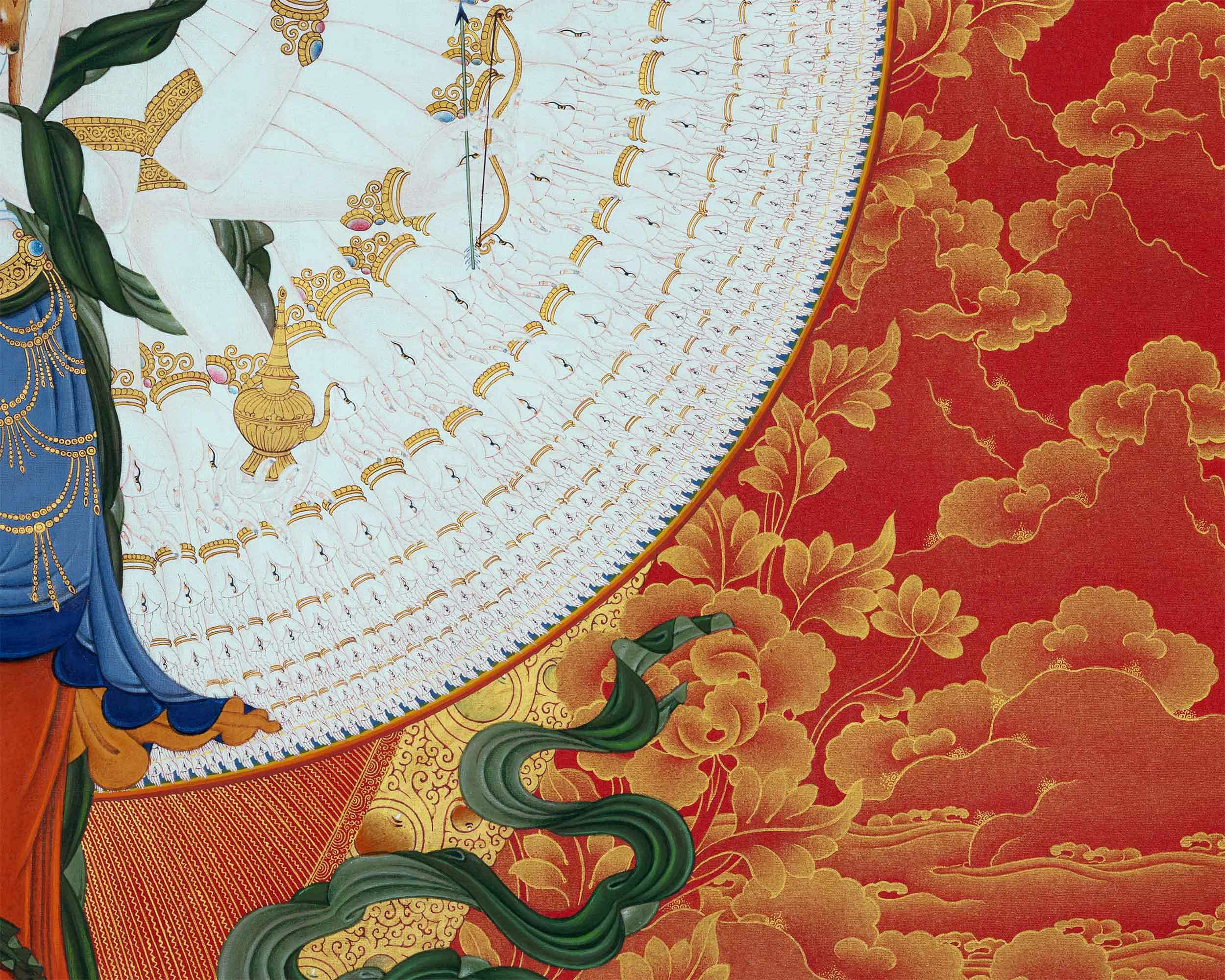 1000 Armed Chenrezig Thangka | Handpainted Buddhist Artwork
