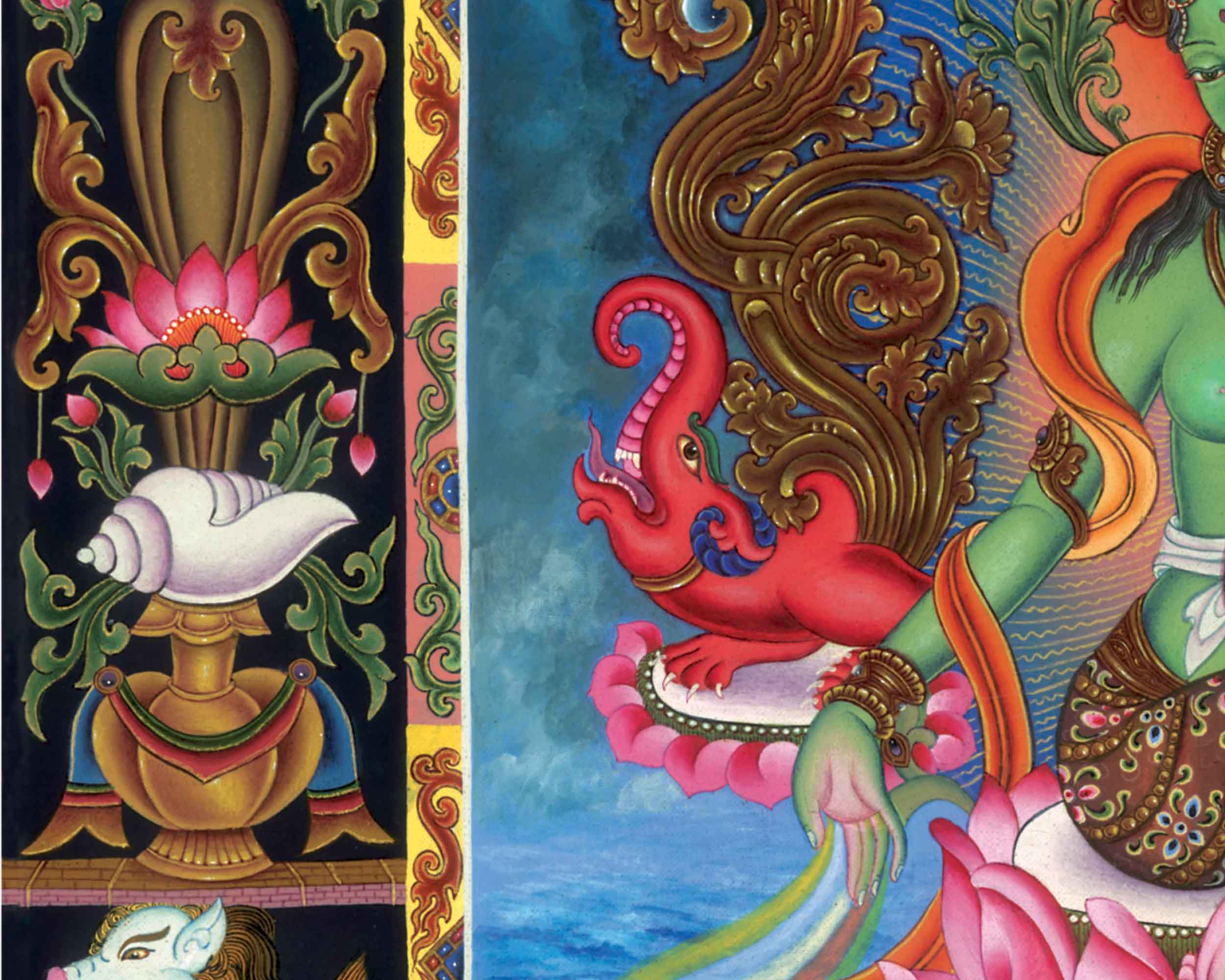 Tibetan Green Tara Prints | Giclee Canvas Digital Prints