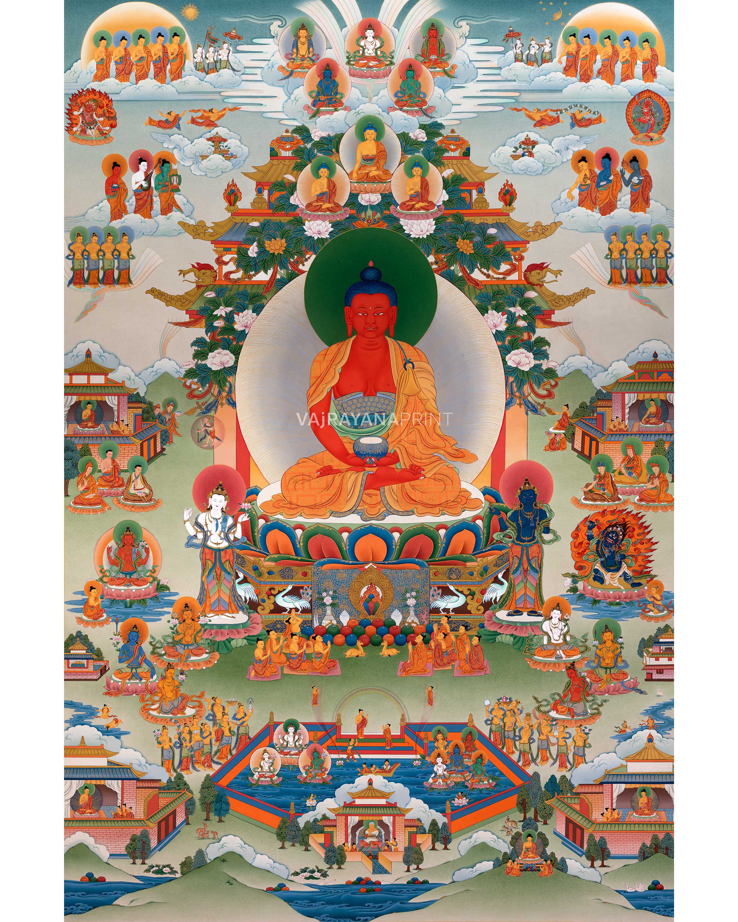 Amitabha Buddha Thangka Print