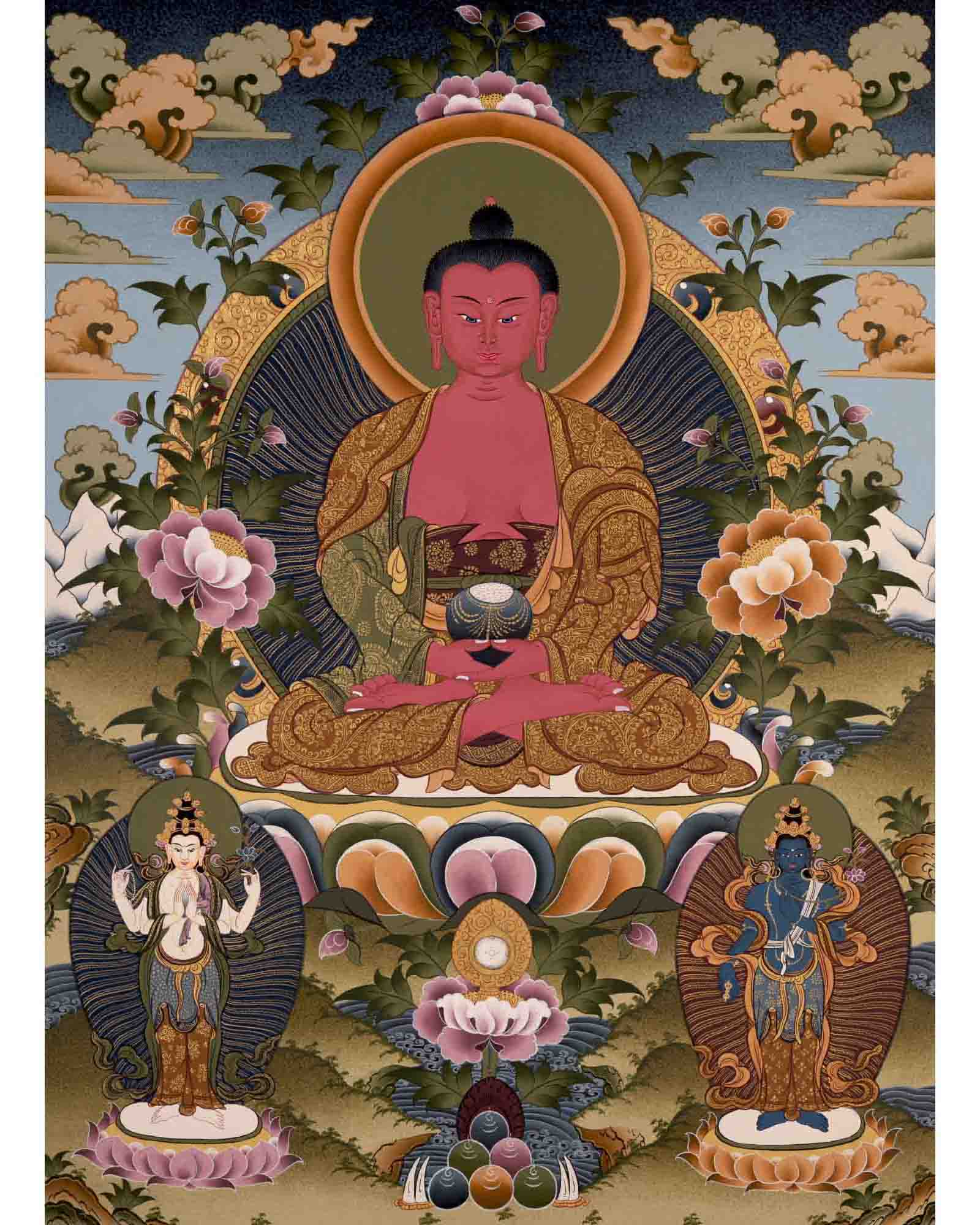 Amitabha Buddha Art | Traditional Tibetan Thangka | Wall Decors