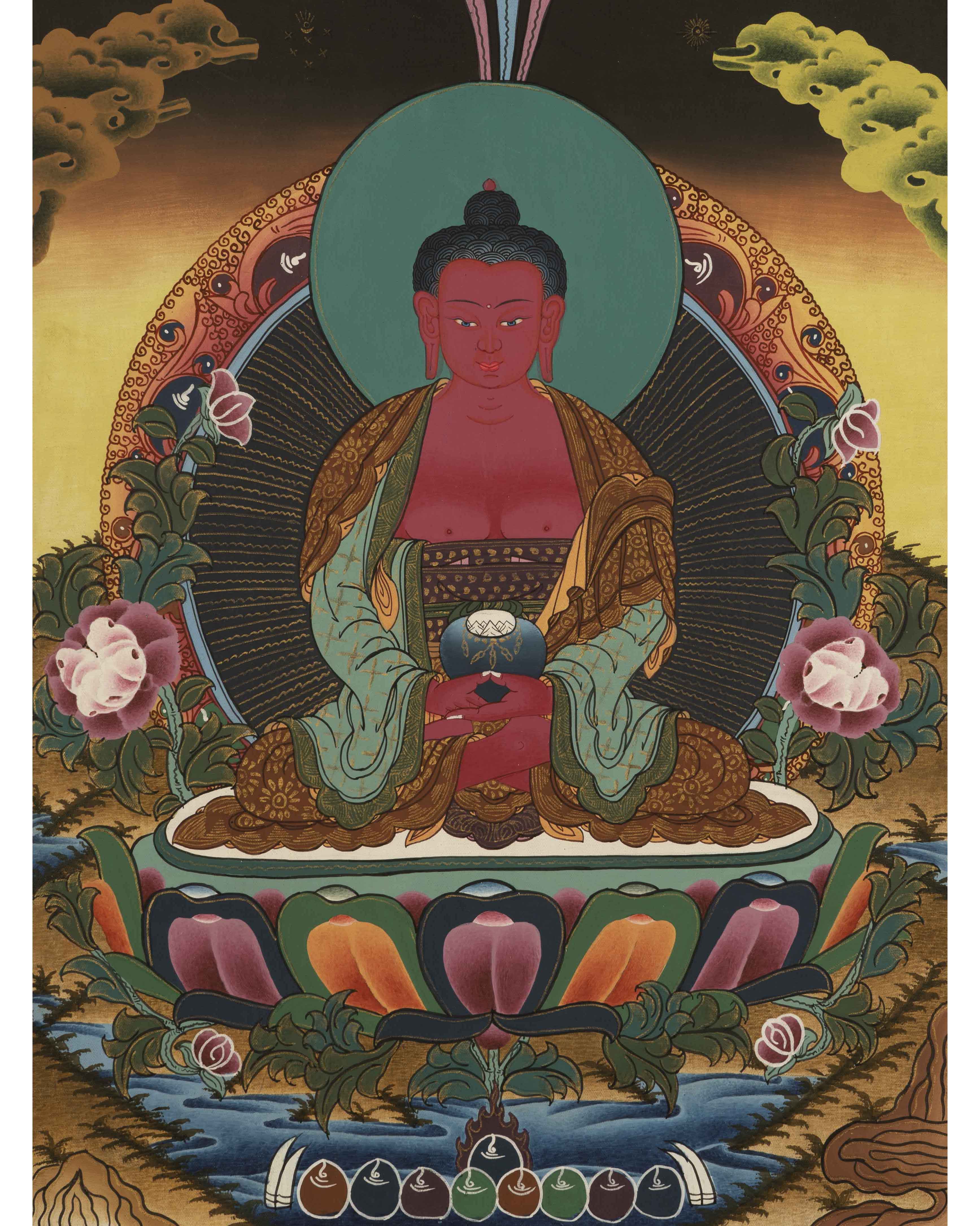 Amitabha Buddha Thangka | Tibetan Buddhist Crafts Wall Hanging