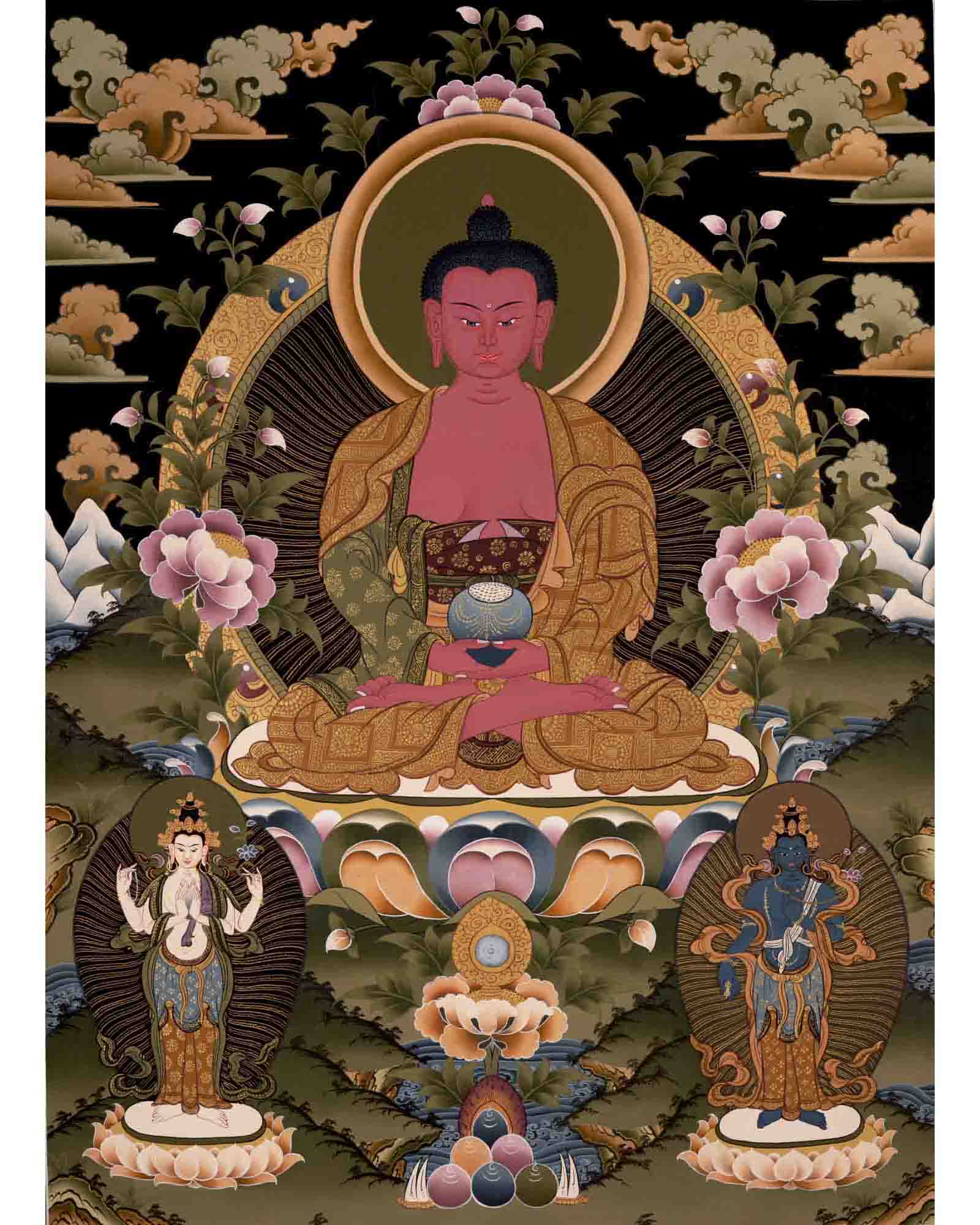 Amitabha Buddha Thangka | Religious Buddhist Art | Wall Decors