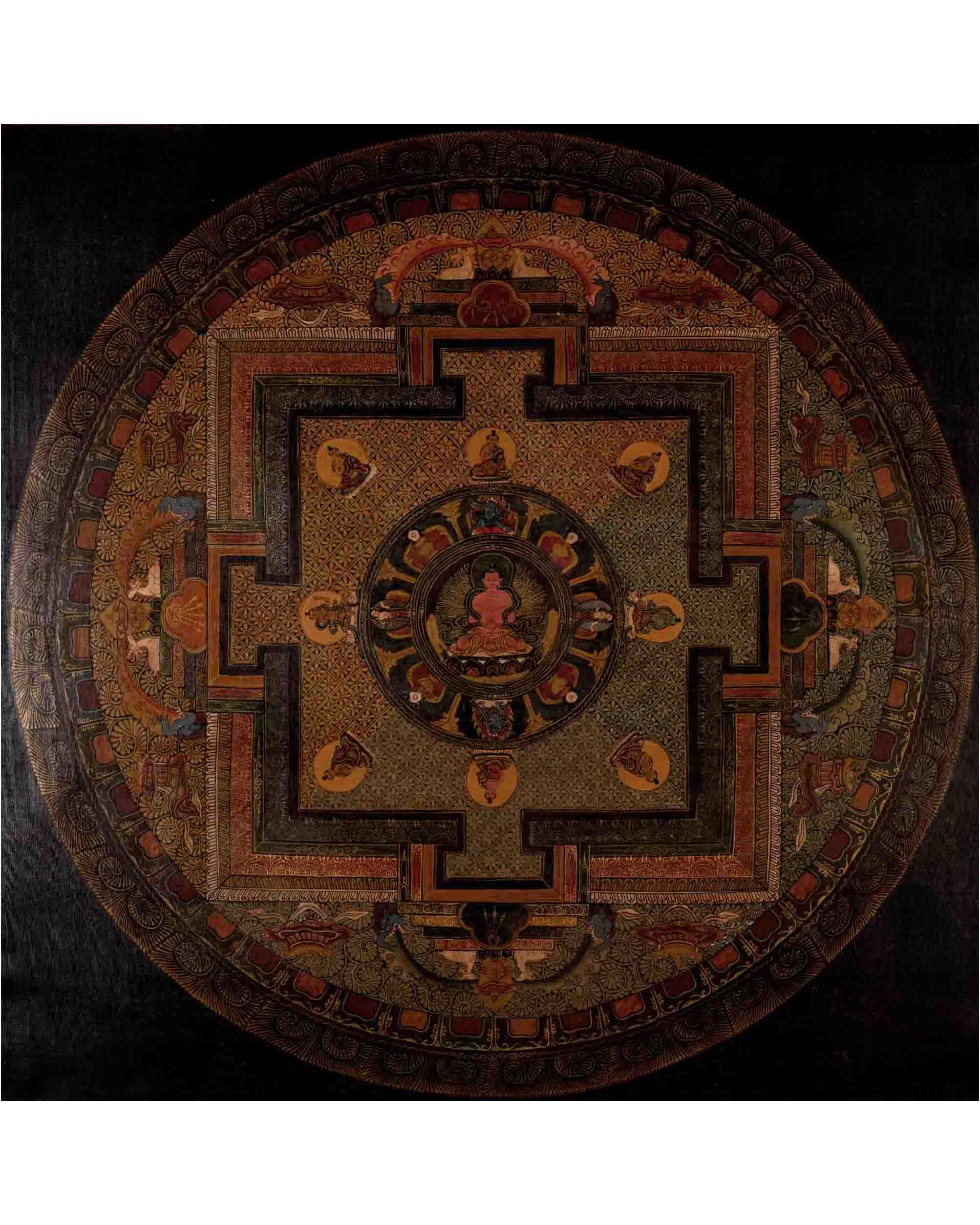 Amitayus Buddha Mandala | Traditional Tibetan Thangka | Wall Decors