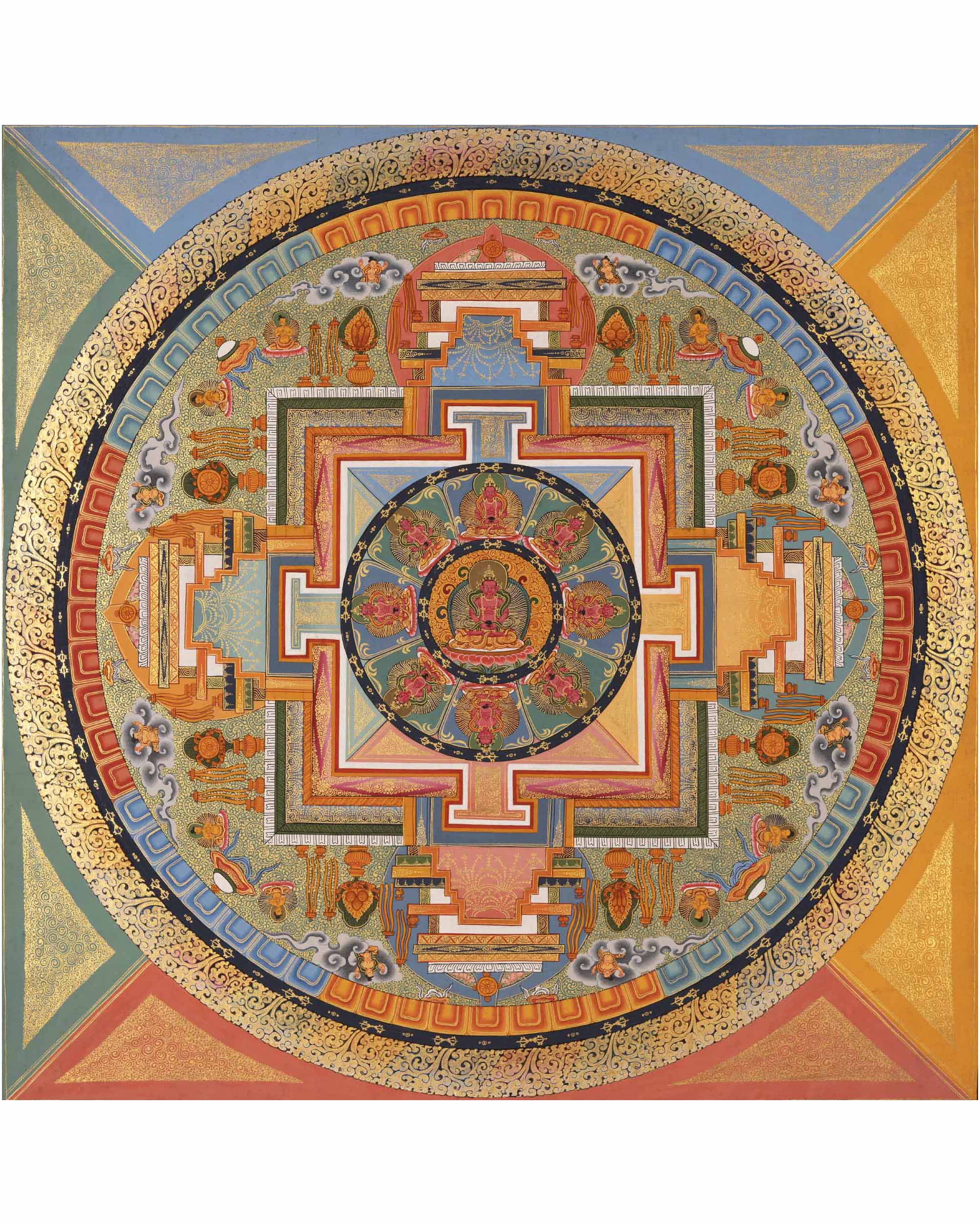 Amitayus Buddha Mandala Thangka | Long Life Granting Deity