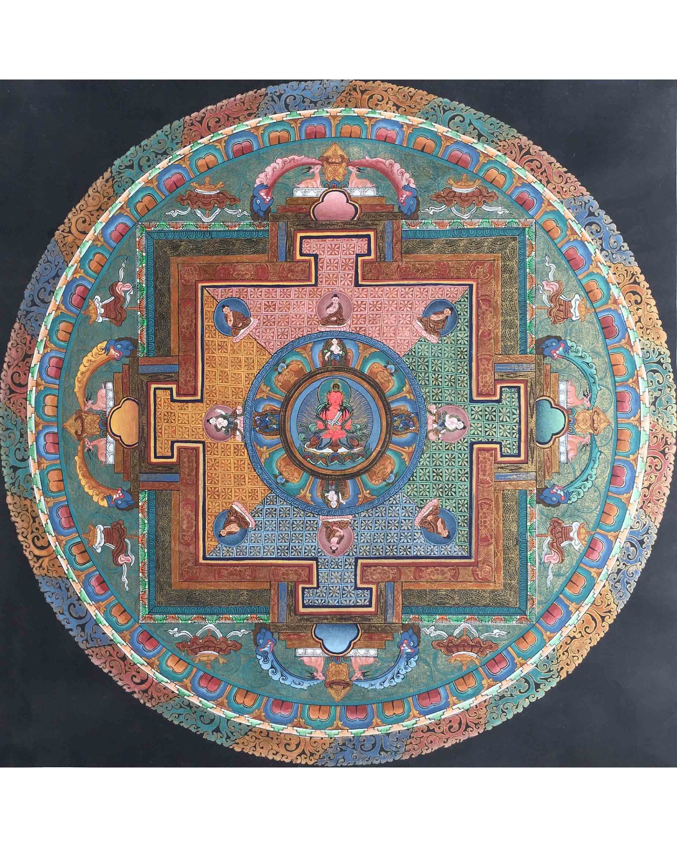 Amitayus mandala thangka | Handmade Sacred Thangka Painting
