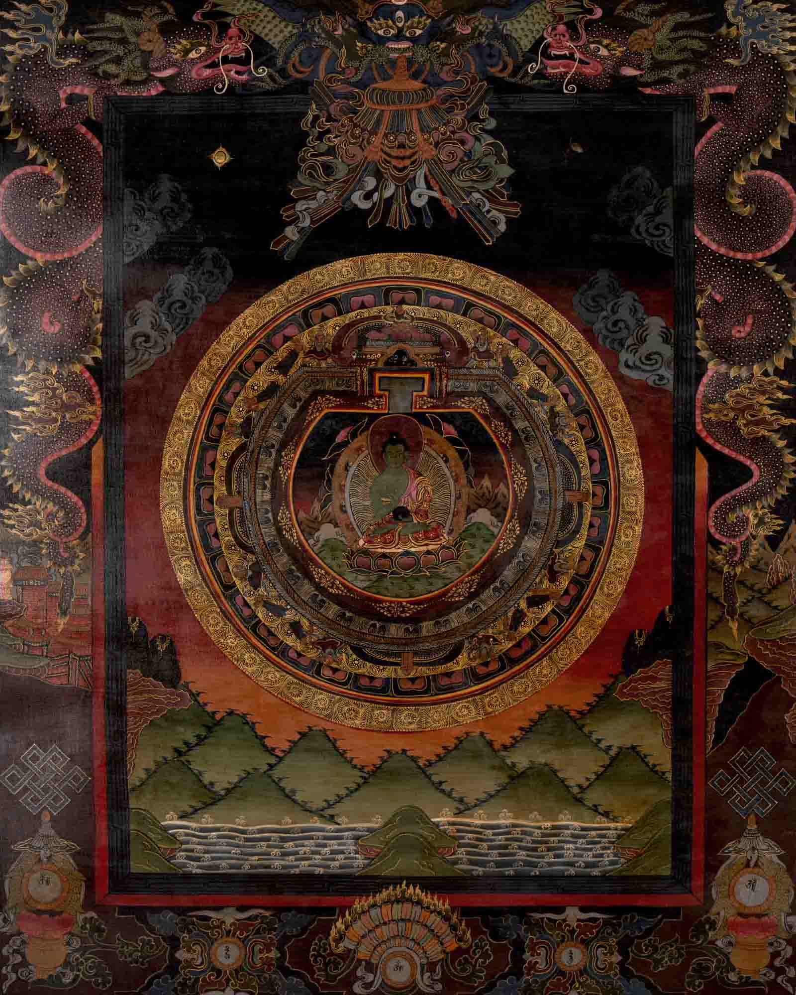 Amoghasiddhi Mandala | Religious Buddhist Thangka | Wall Decors
