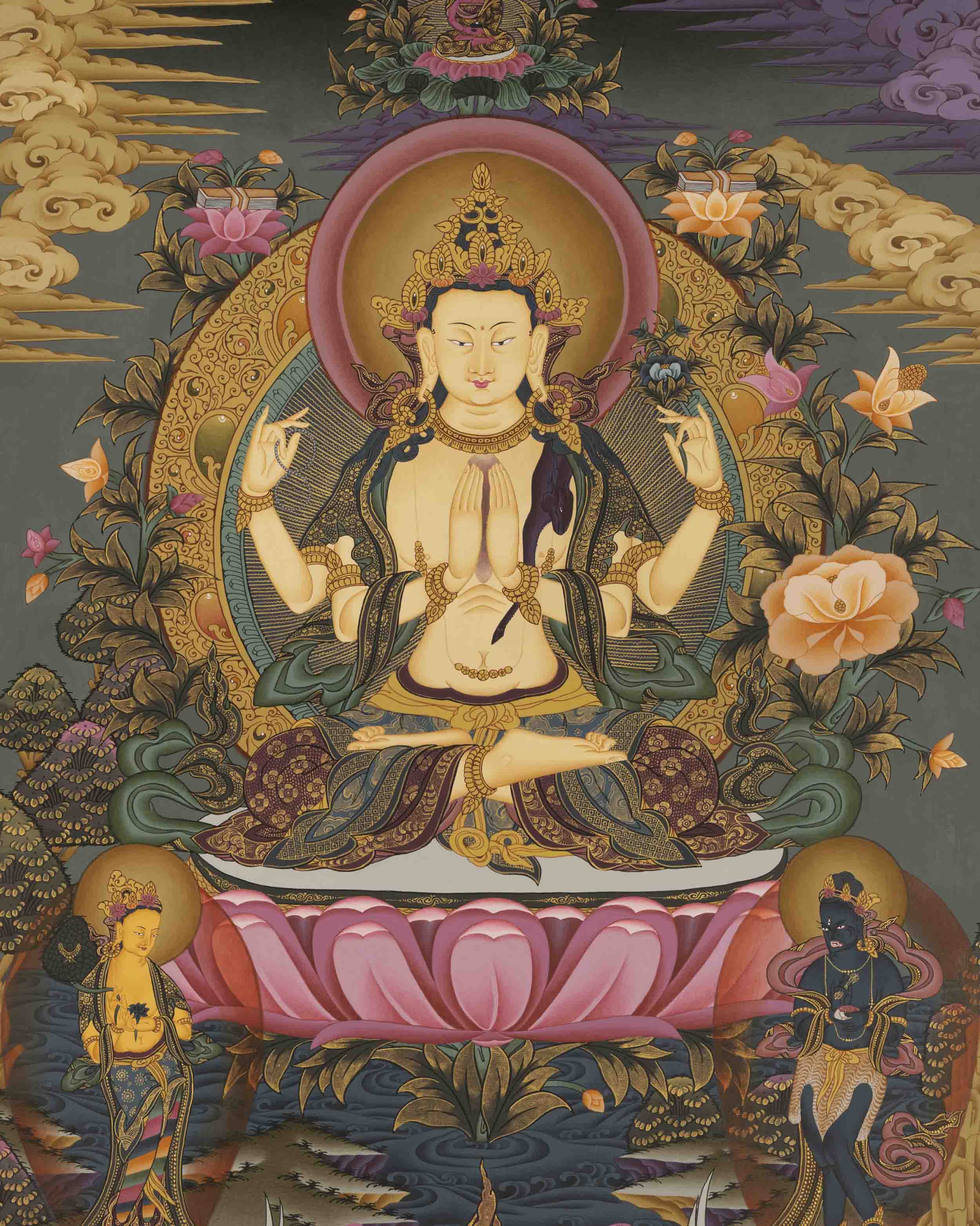 Seto Machindranath Thangka | Avalokitesvara Chengrezig Thangka