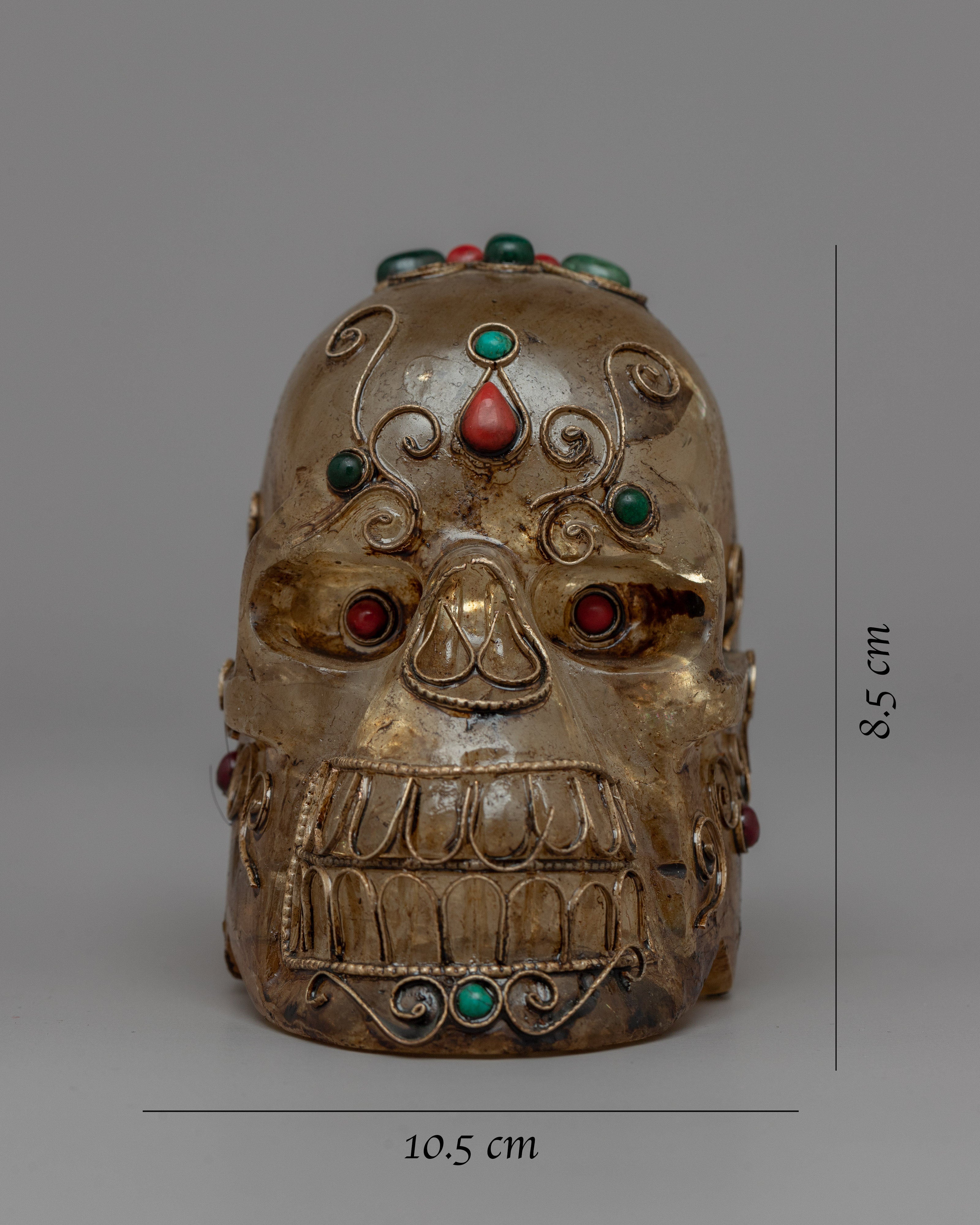 Crystal Skull | Radiant Crystal with Copper and Silver Wiring