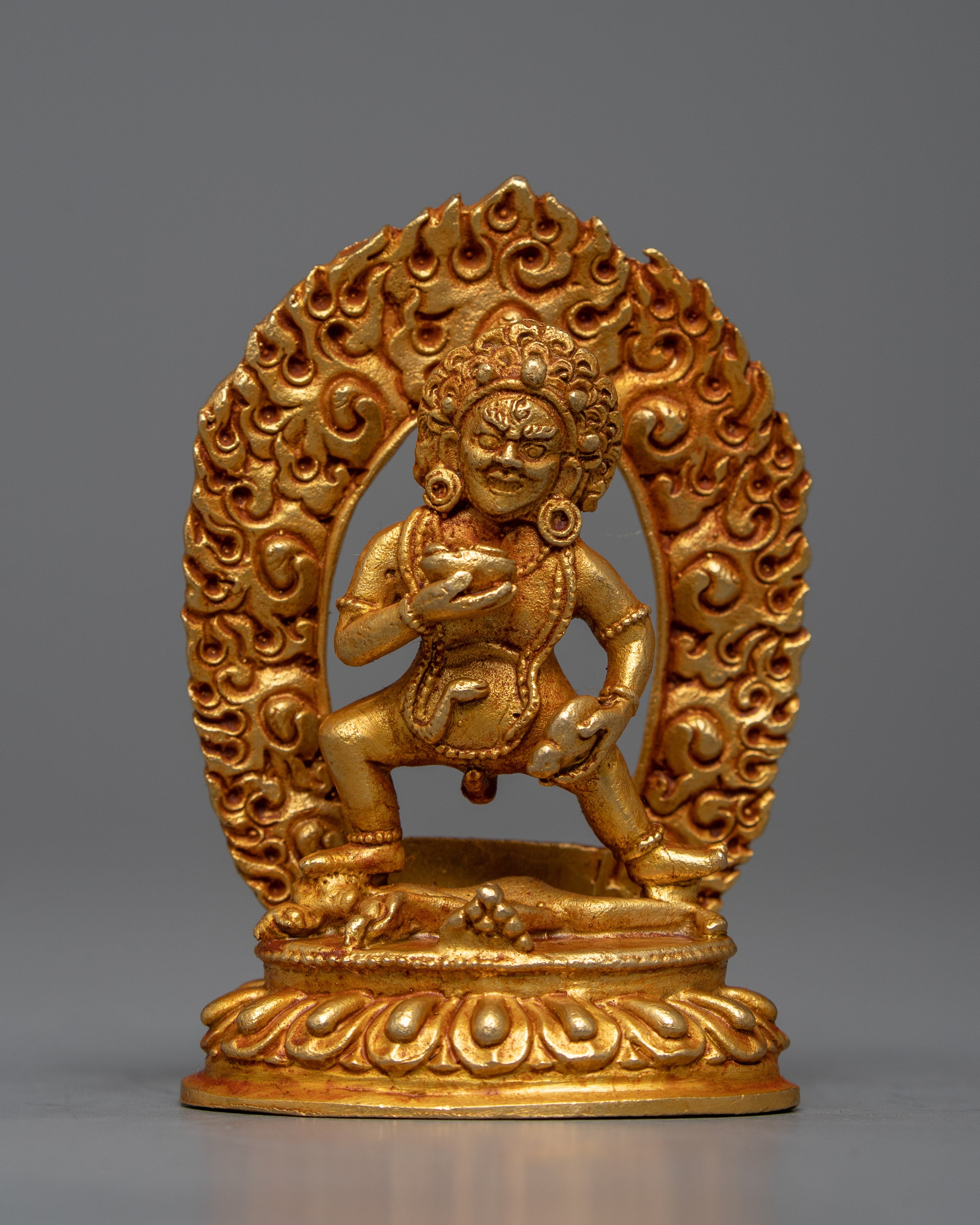 24k Gold Plated Black Jambhala Statue