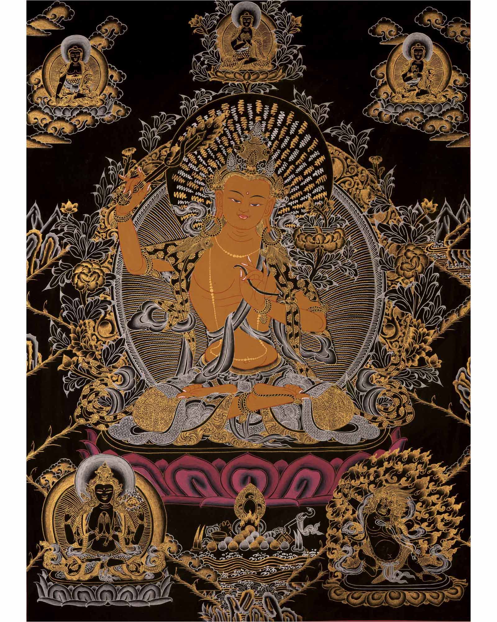 Bodhisattva Manjushree Thangka | Buddhist Art Painting
