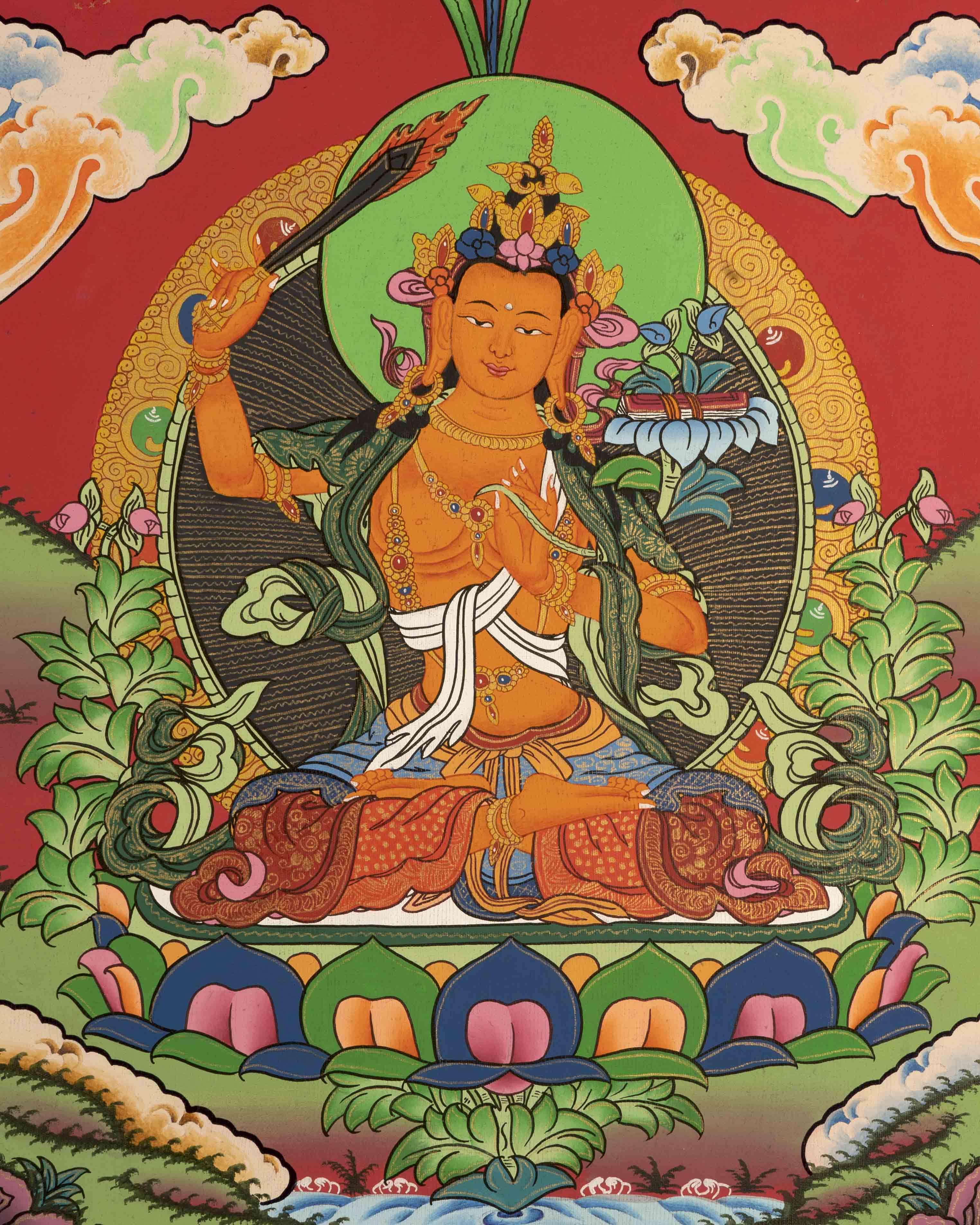 Bodhisattva Manjushree Thangka | Wall Decors