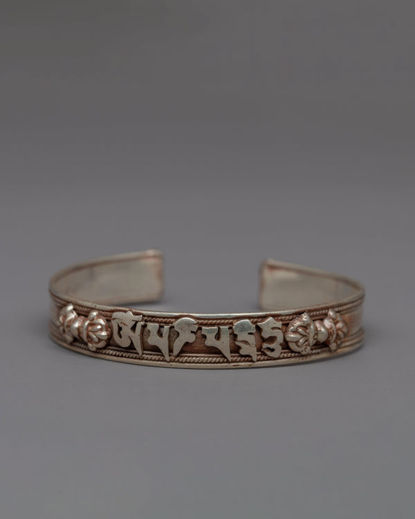 Handcrafted Tibetan Sterling Silver Bracelet 