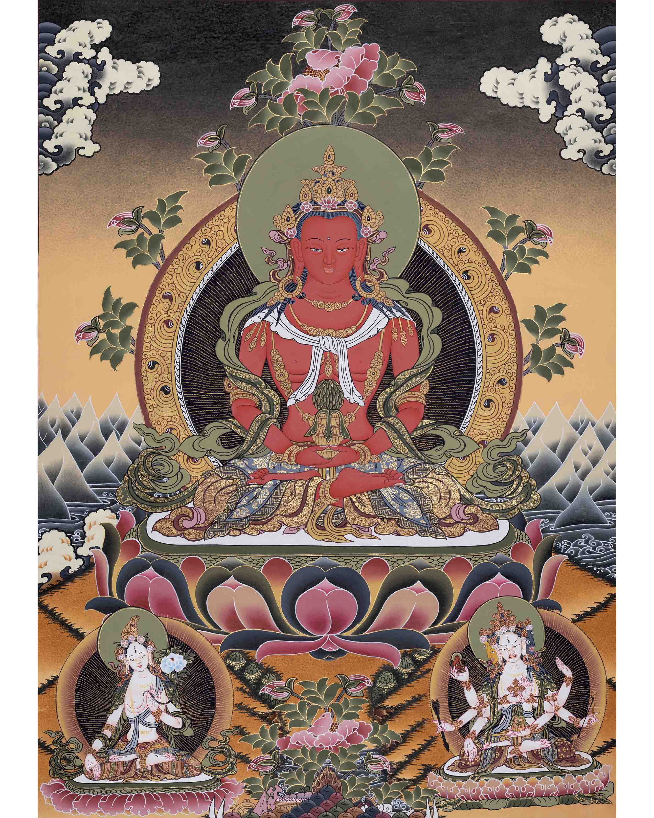 Buddha Amitayus Painted Thangka