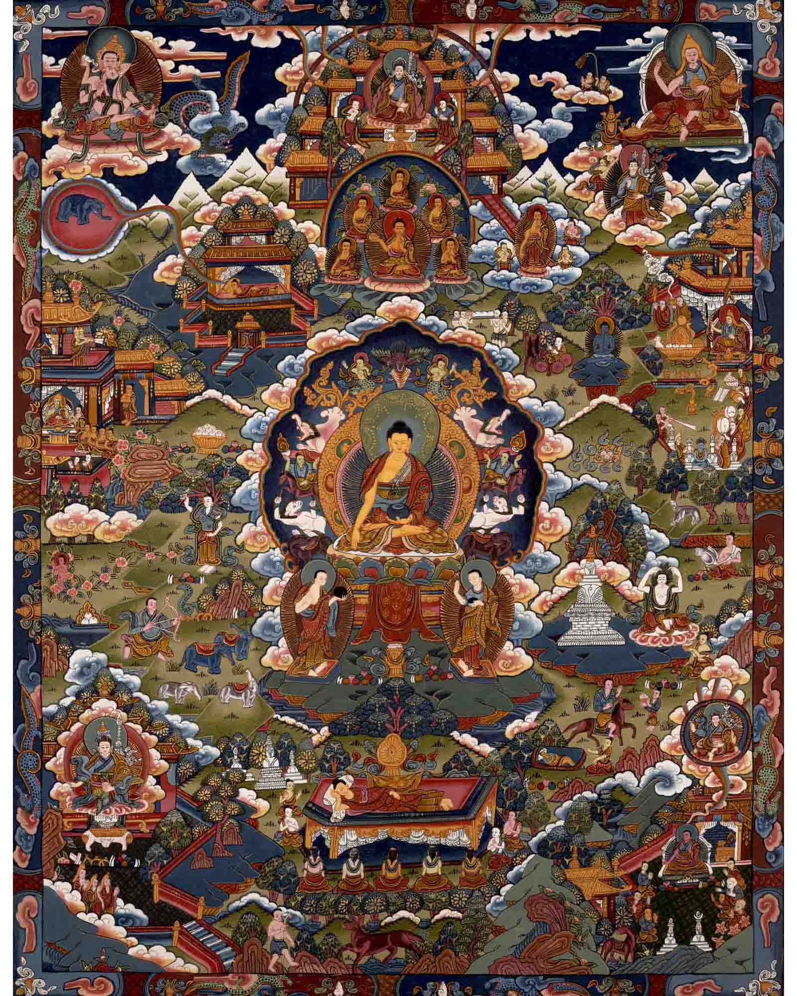 Buddha Life Story Thangka | Wall Decors