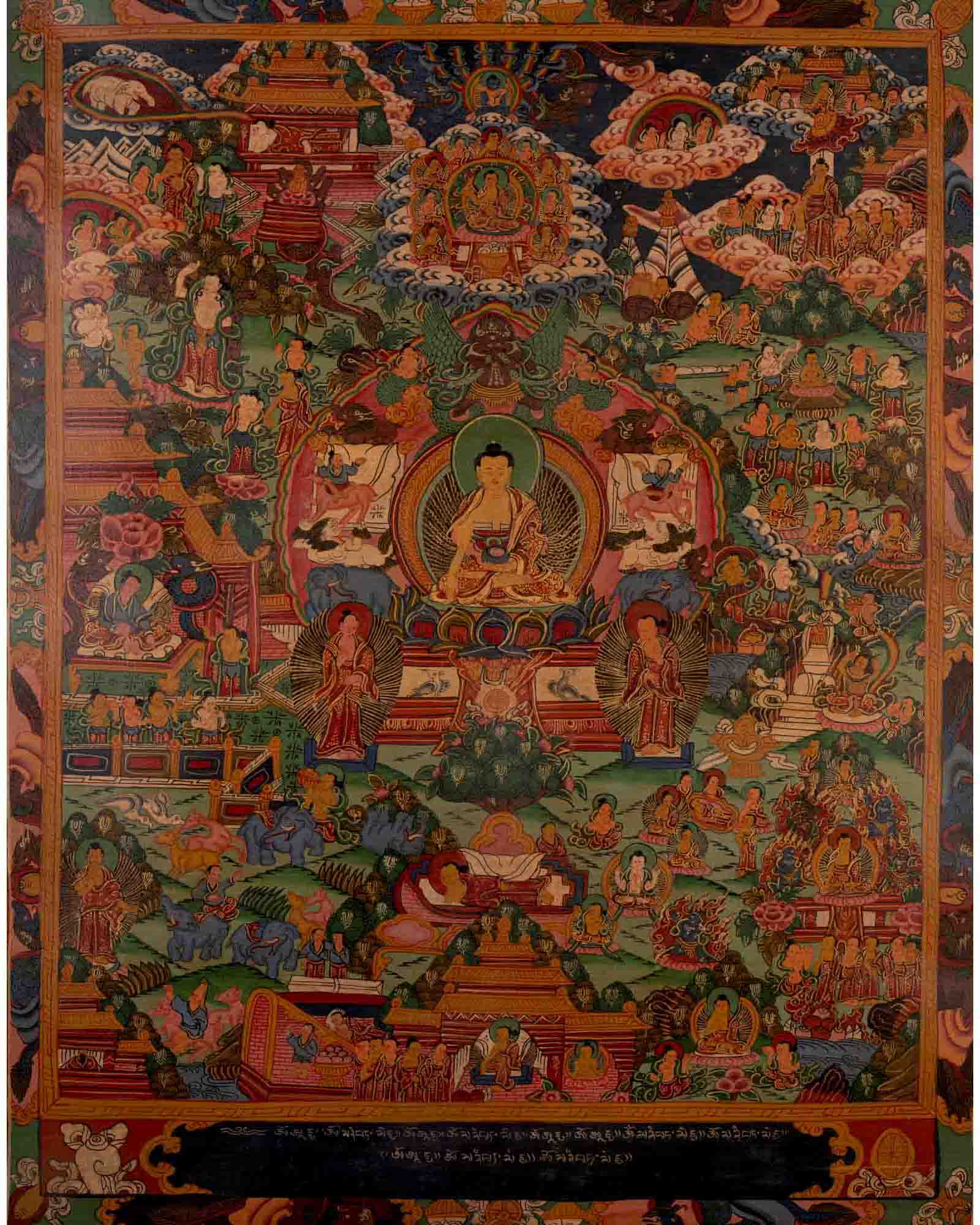 Life Story Of Buddha | Oil Varnished Thangka | Wall Decors