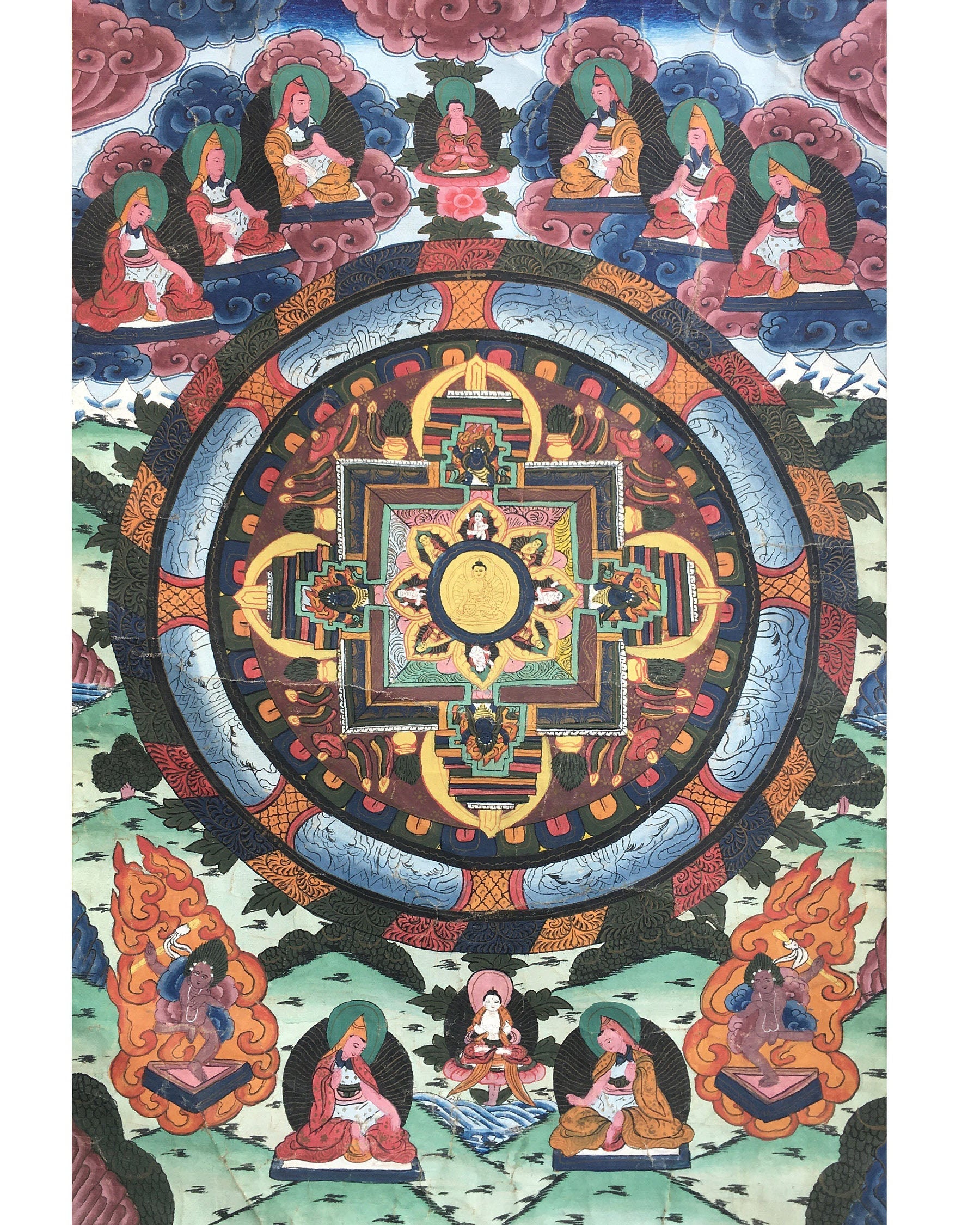 Buddhist Mandala | Tibetan Monks , Dakini , Mahakala and Dharmapala