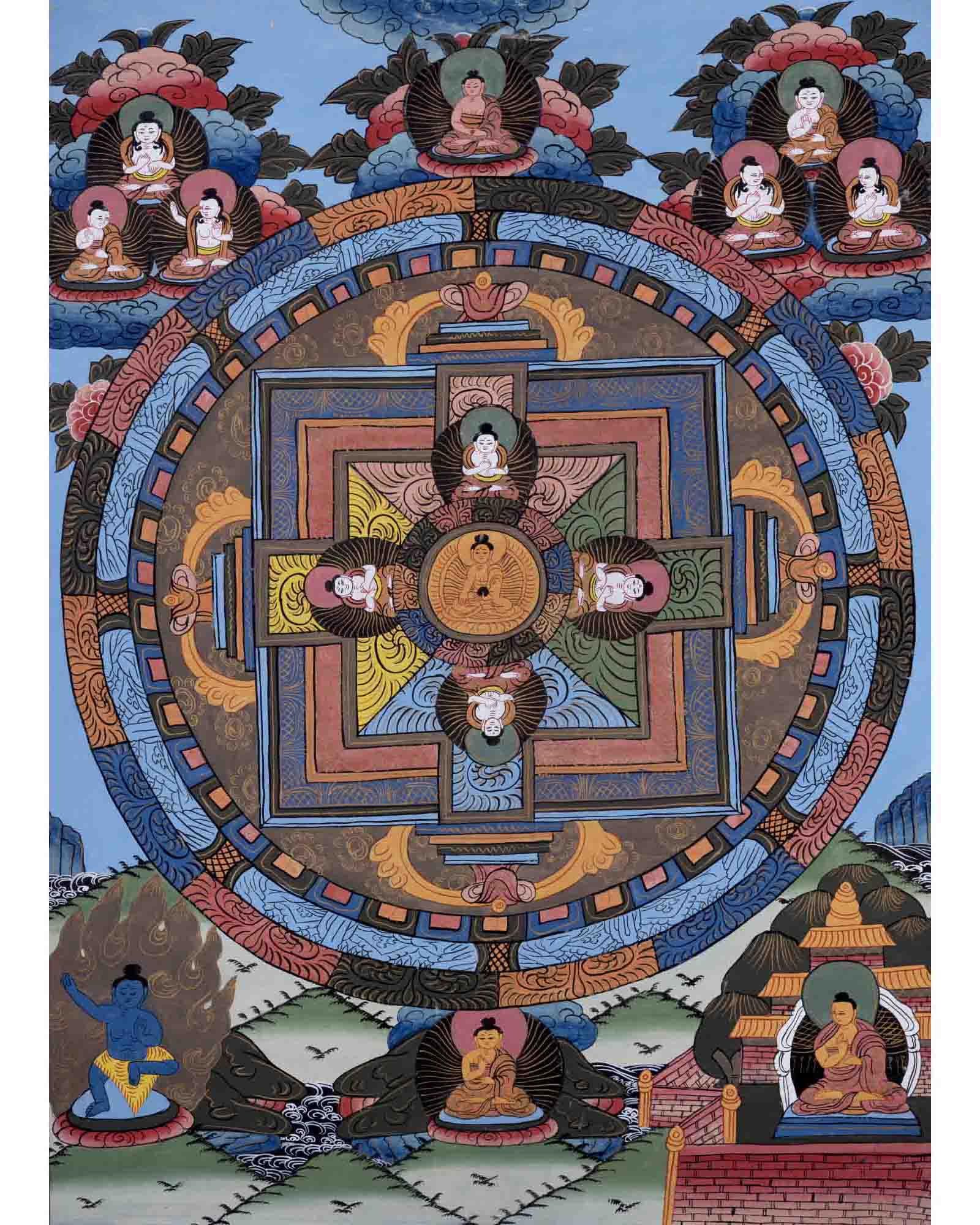 Wall Decors Mandala Thangka | Religious Tibetan Art |