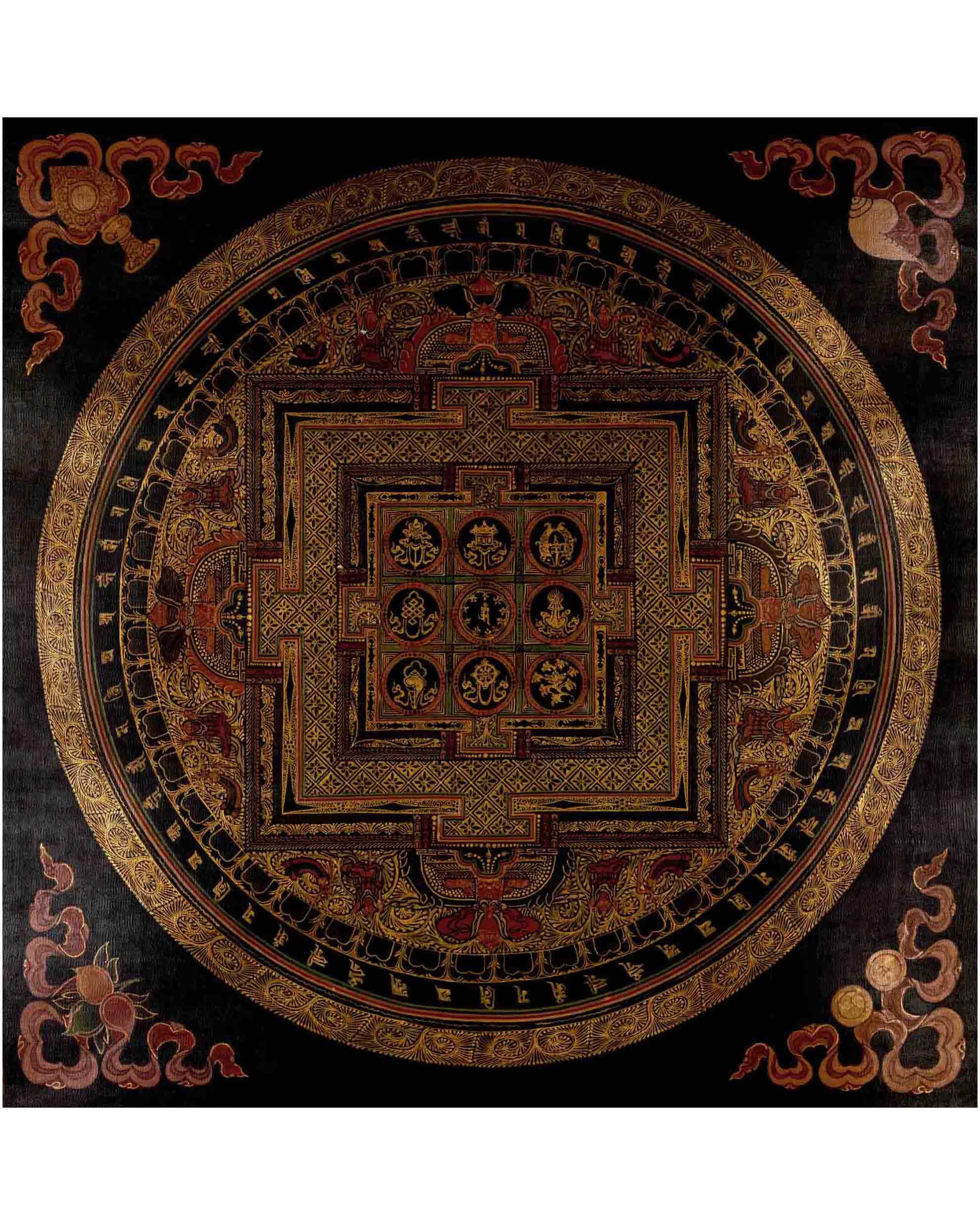 Buddhist Mandala Thangka | Religious Tibetan Art | Wall Decors