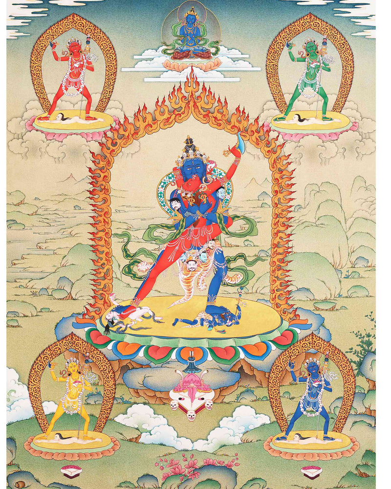 Chakrasamvara Vajravarahi Thangka Print