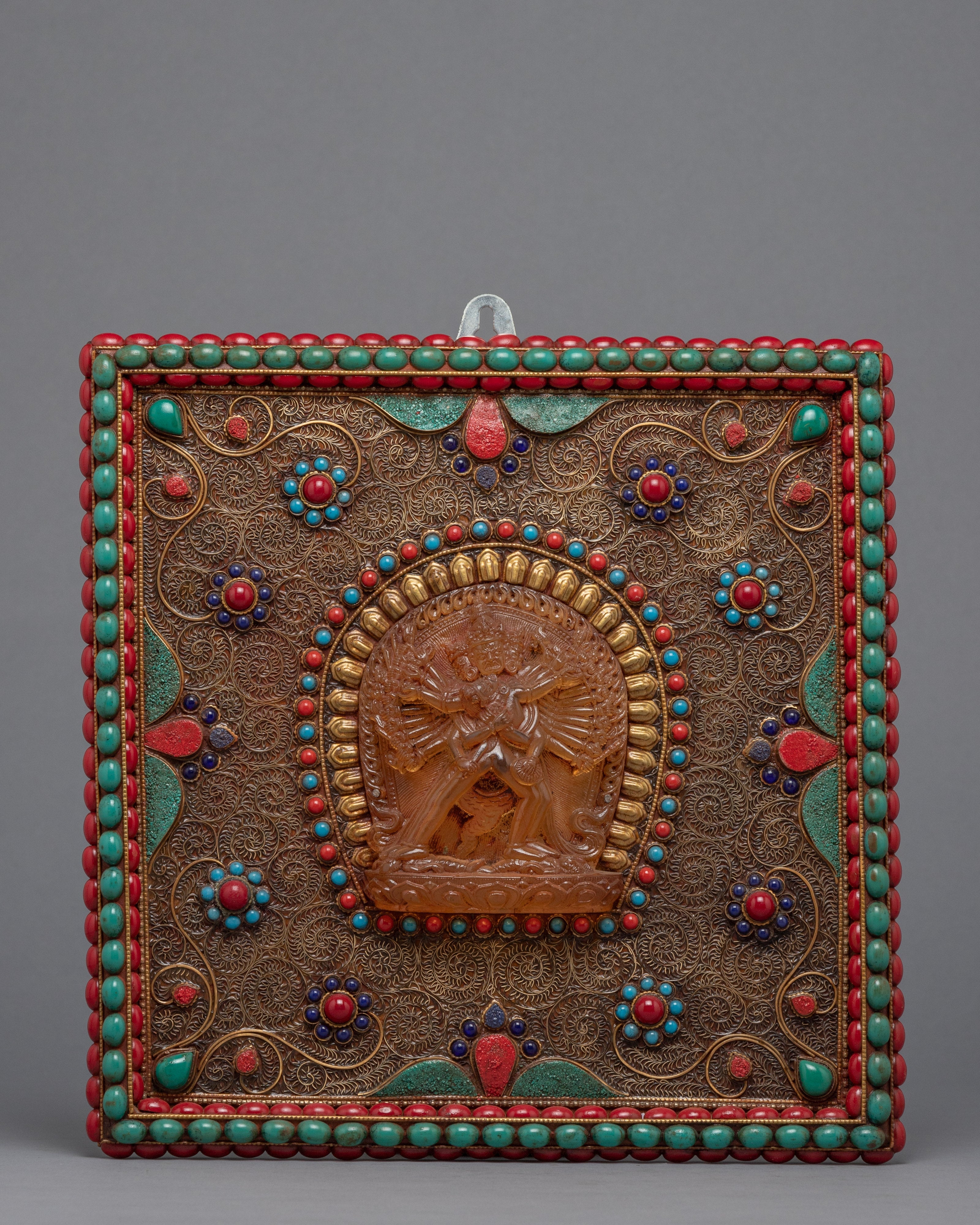 Chakrasamvara Thanka For Wall Decor | Crystal Stone Statue