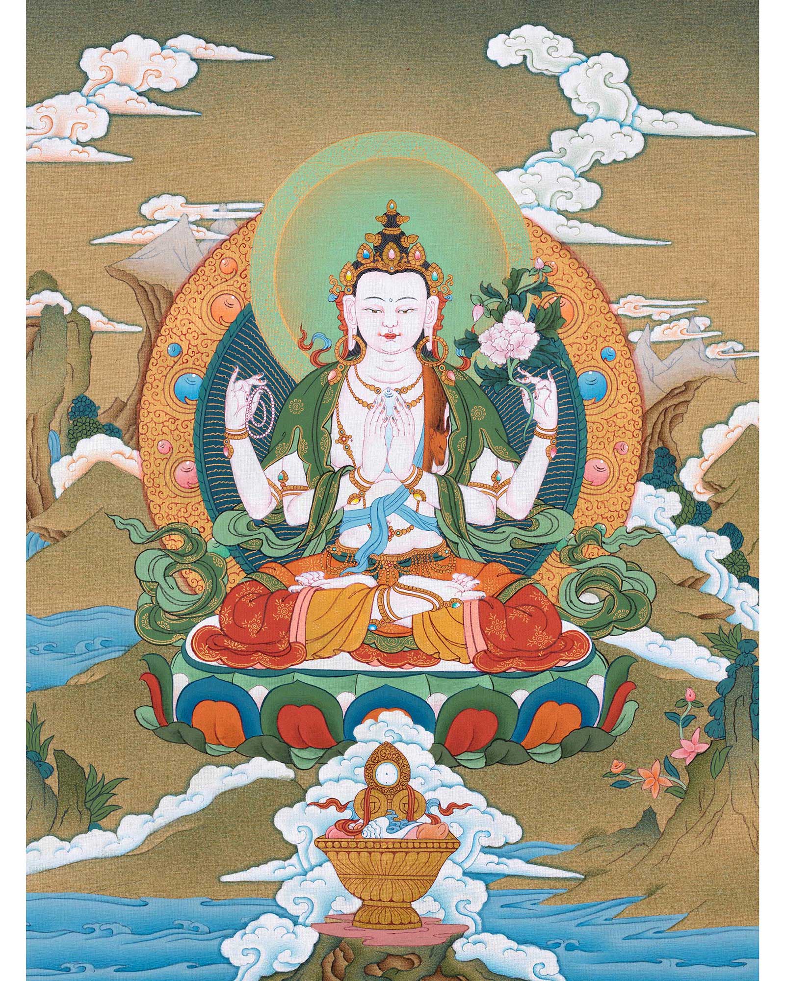 Chenrezig Deity Thangka